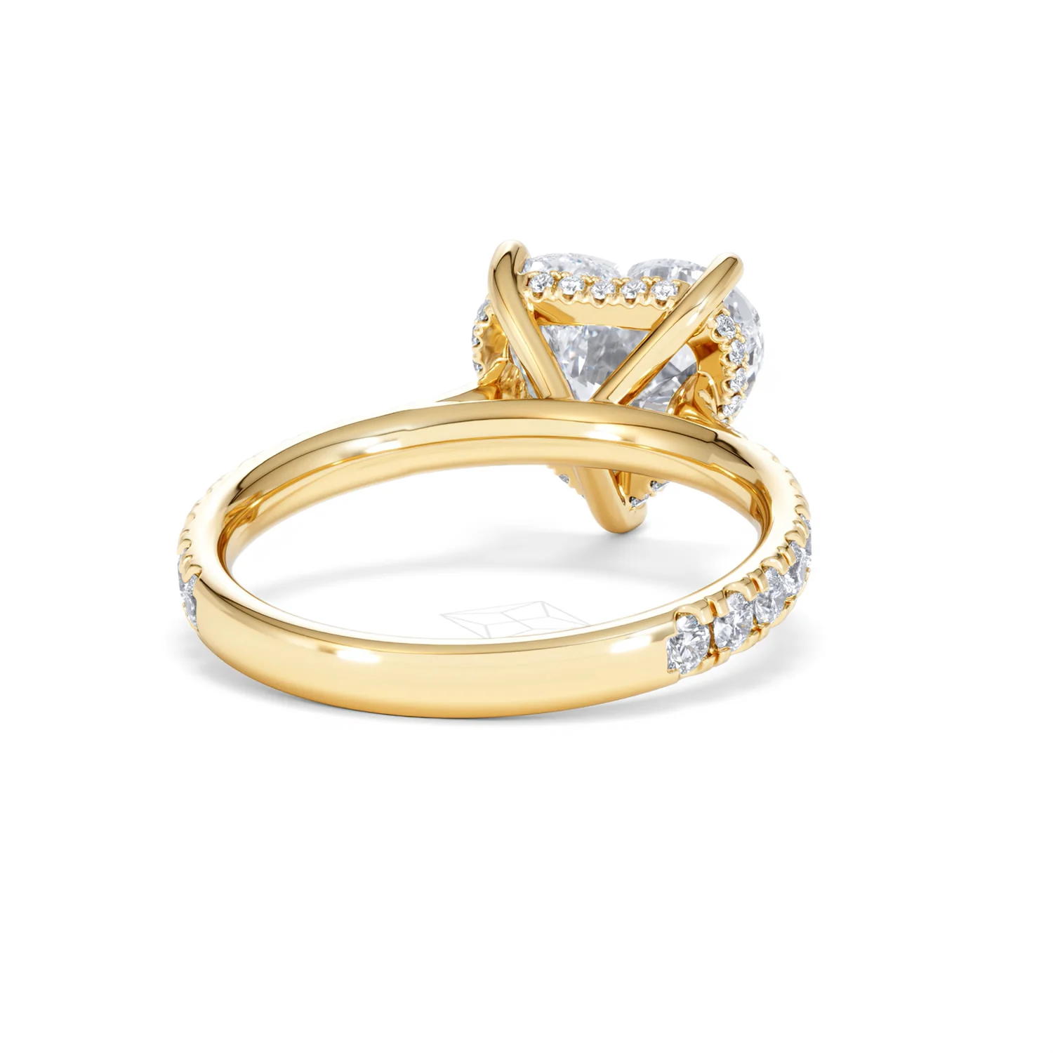 Amora Heart 3.36ct Hidden Halo Lab Diamond Engagement Ring With Side Stones Set in 18K Gold - Image 44