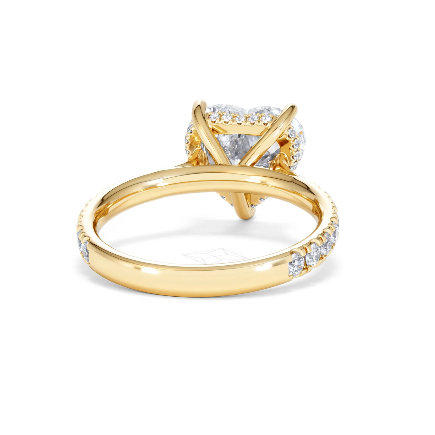 Amora Heart 3.36ct Hidden Halo Lab Diamond Engagement Ring With Side Stones Set in 18K Gold - Image 45