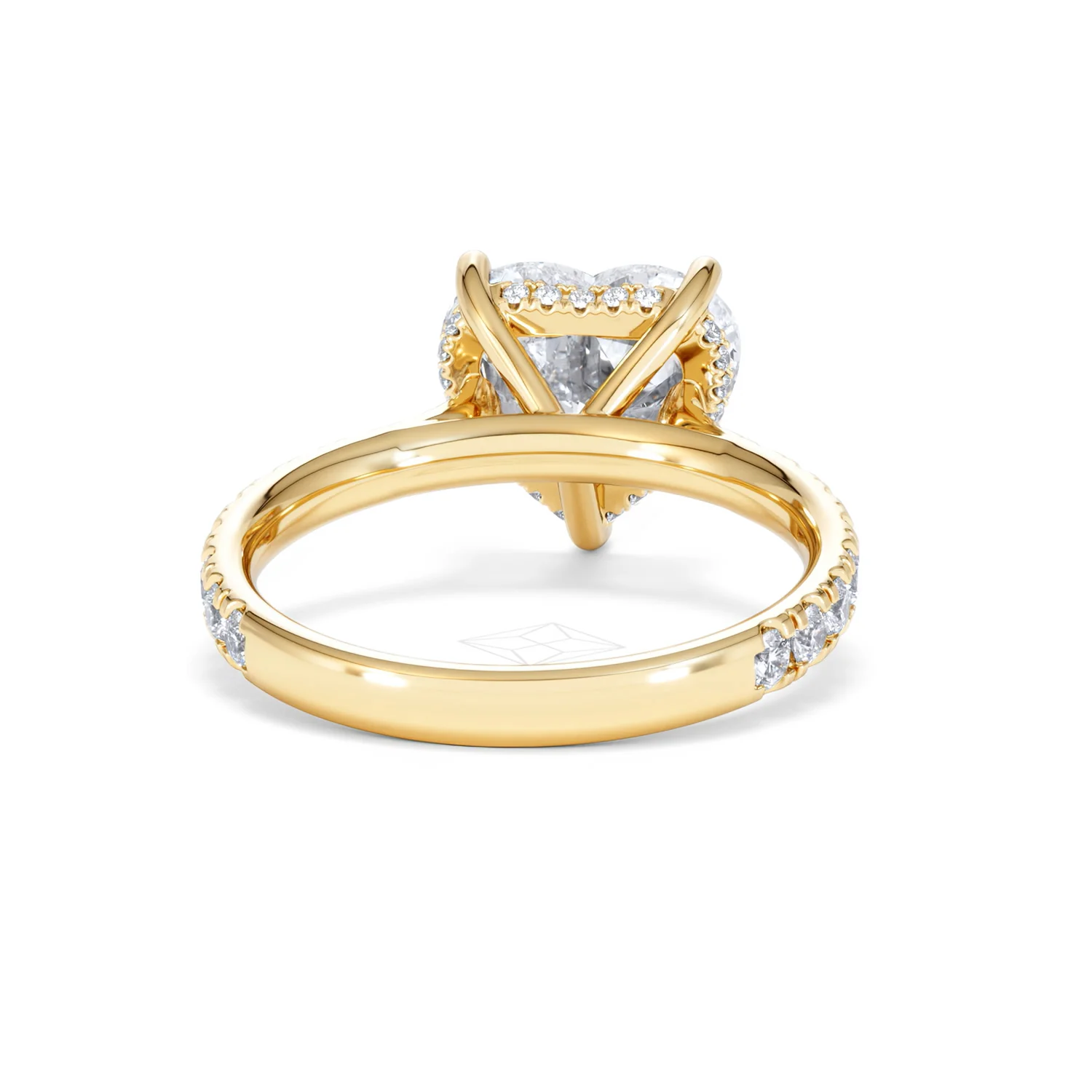 Amora Heart 3.36ct Hidden Halo Lab Diamond Engagement Ring With Side Stones Set in 18K Gold - Image 46