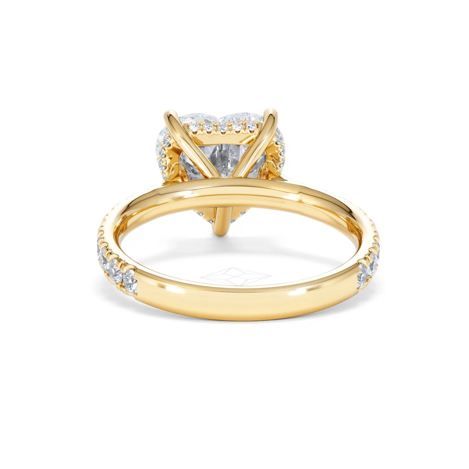 Amora Heart 3.36ct Hidden Halo Lab Diamond Engagement Ring With Side Stones Set in 18K Gold - Image 49