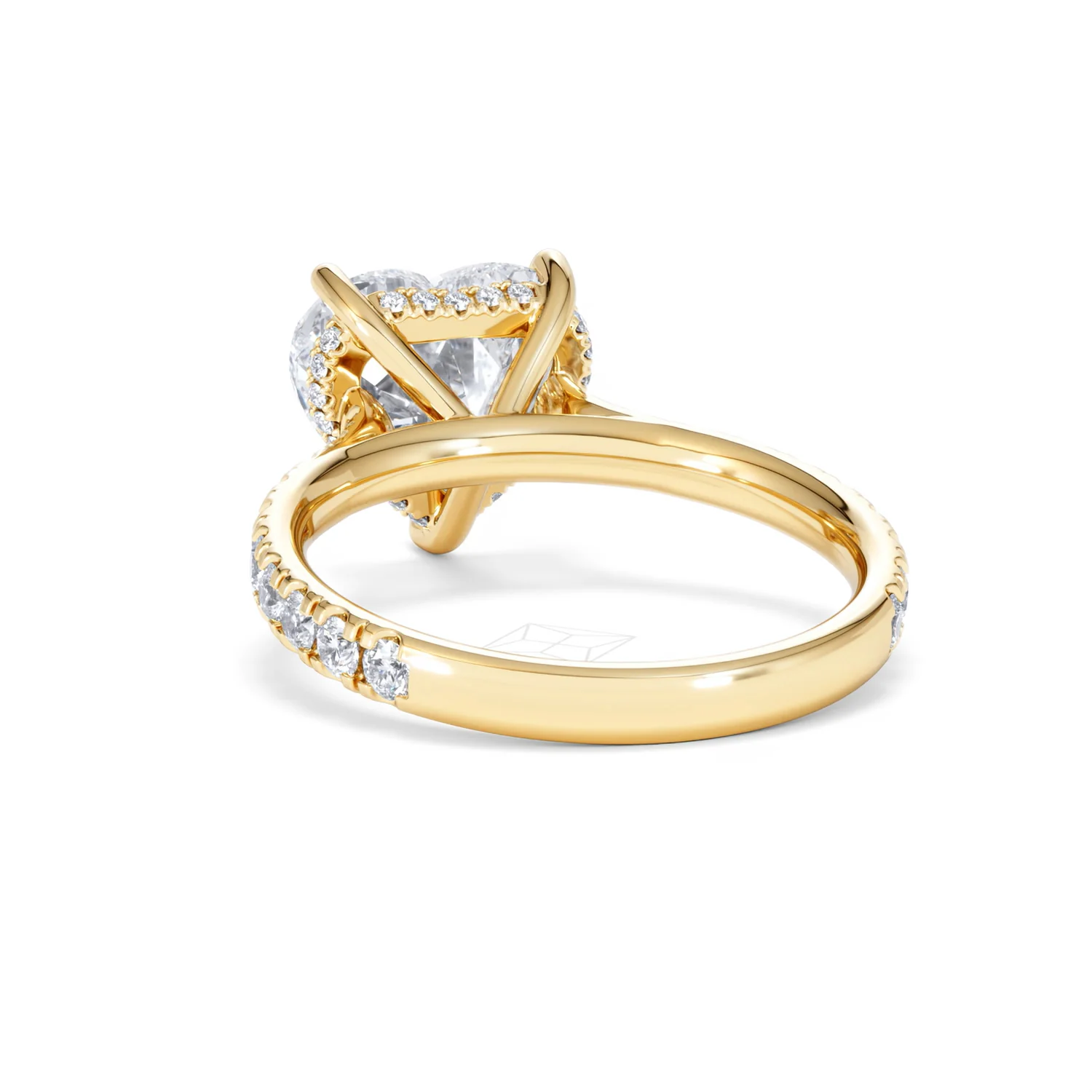 Amora Heart 3.36ct Hidden Halo Lab Diamond Engagement Ring With Side Stones Set in 18K Gold - Image 52