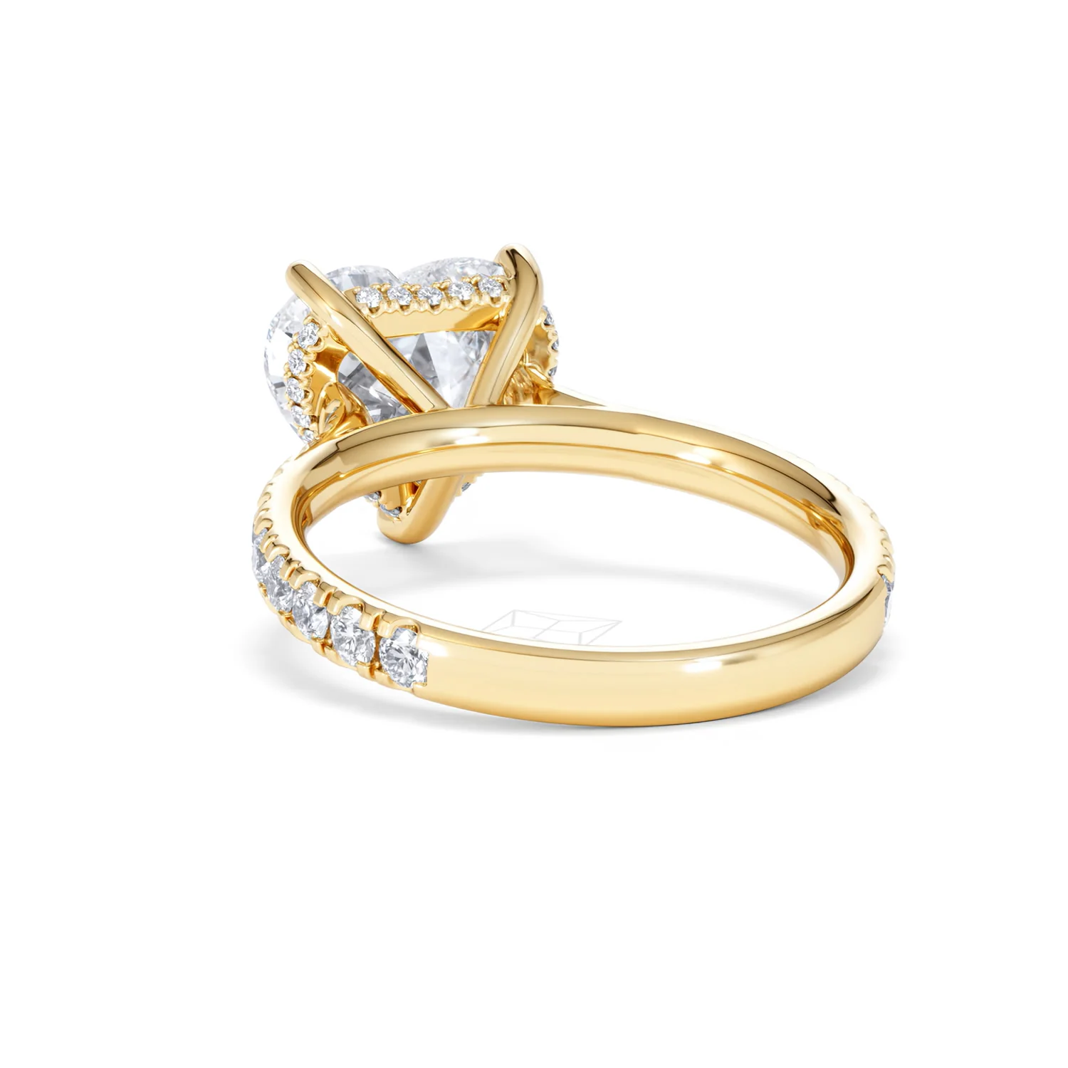 Amora Heart 3.36ct Hidden Halo Lab Diamond Engagement Ring With Side Stones Set in 18K Gold - Image 53