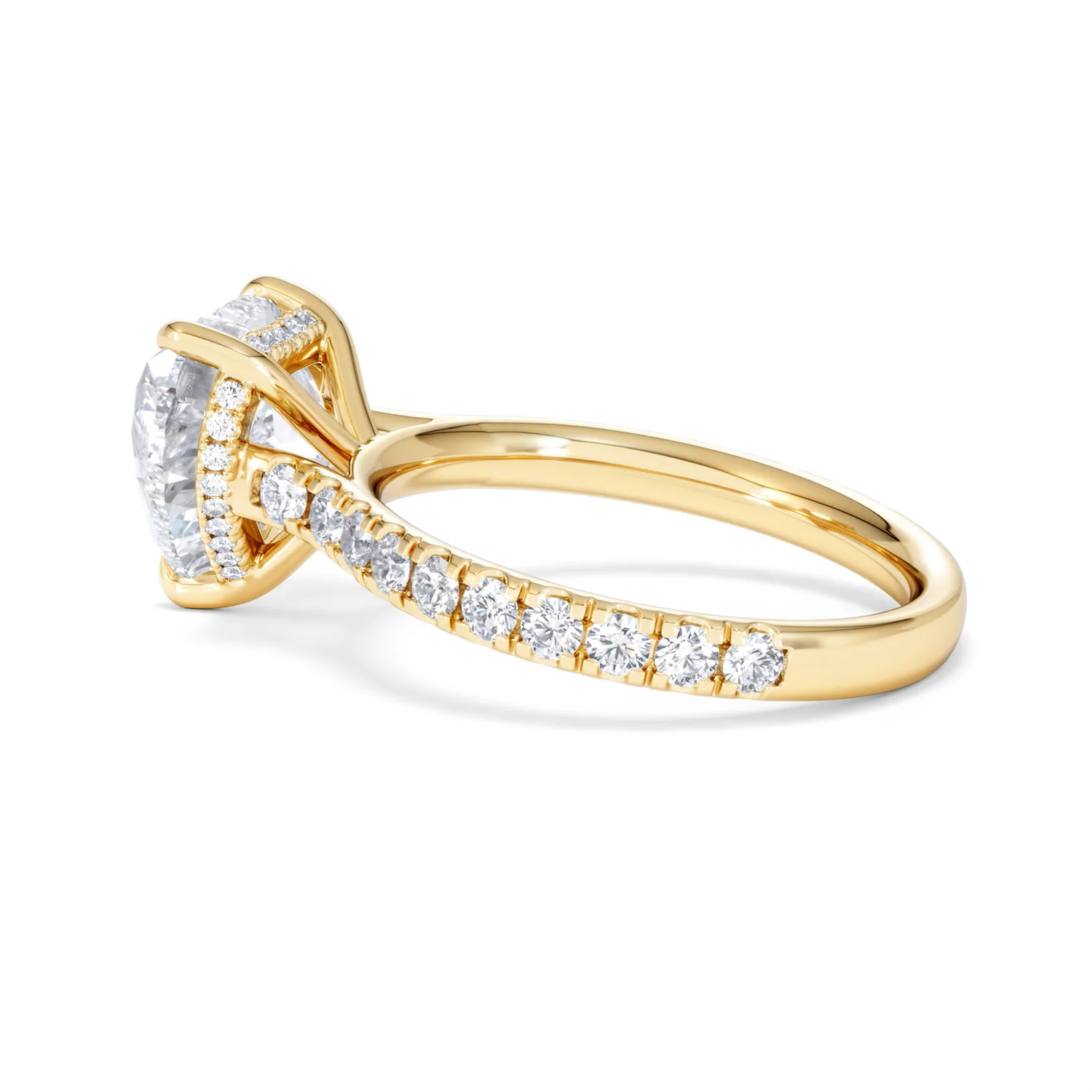 Amora Heart 3.36ct Hidden Halo Lab Diamond Engagement Ring With Side Stones Set in 18K Gold - Image 64
