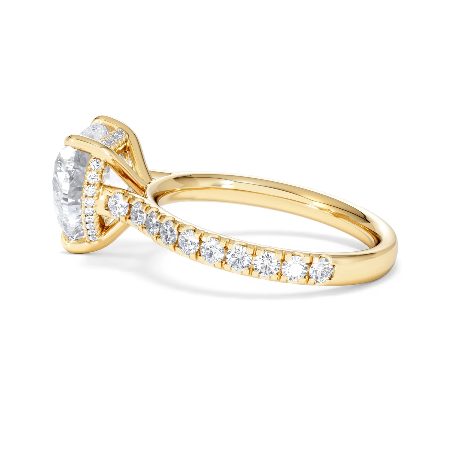Amora Heart 3.36ct Hidden Halo Lab Diamond Engagement Ring With Side Stones Set in 18K Gold - Image 65