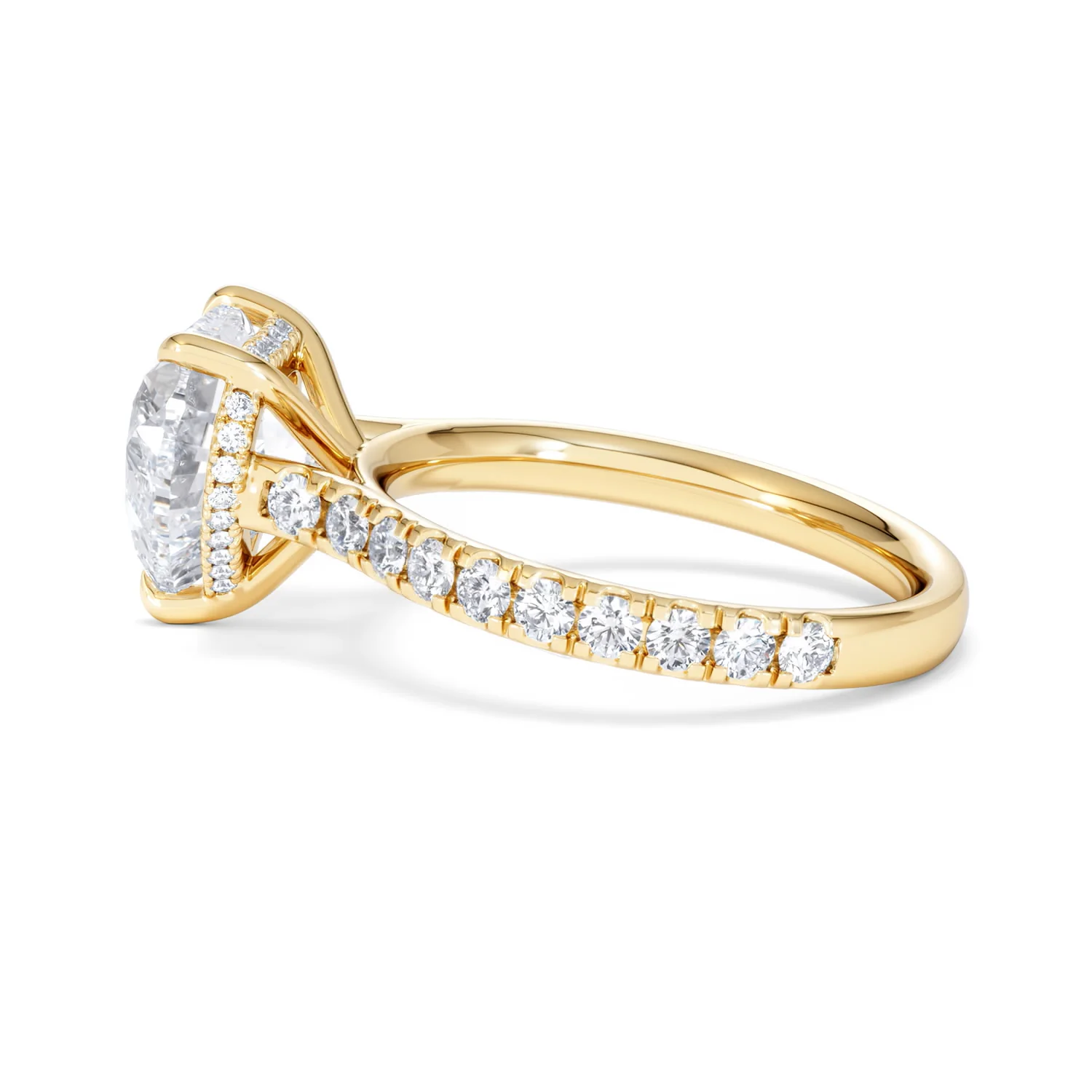 Amora Heart 3.36ct Hidden Halo Lab Diamond Engagement Ring With Side Stones Set in 18K Gold - Image 66