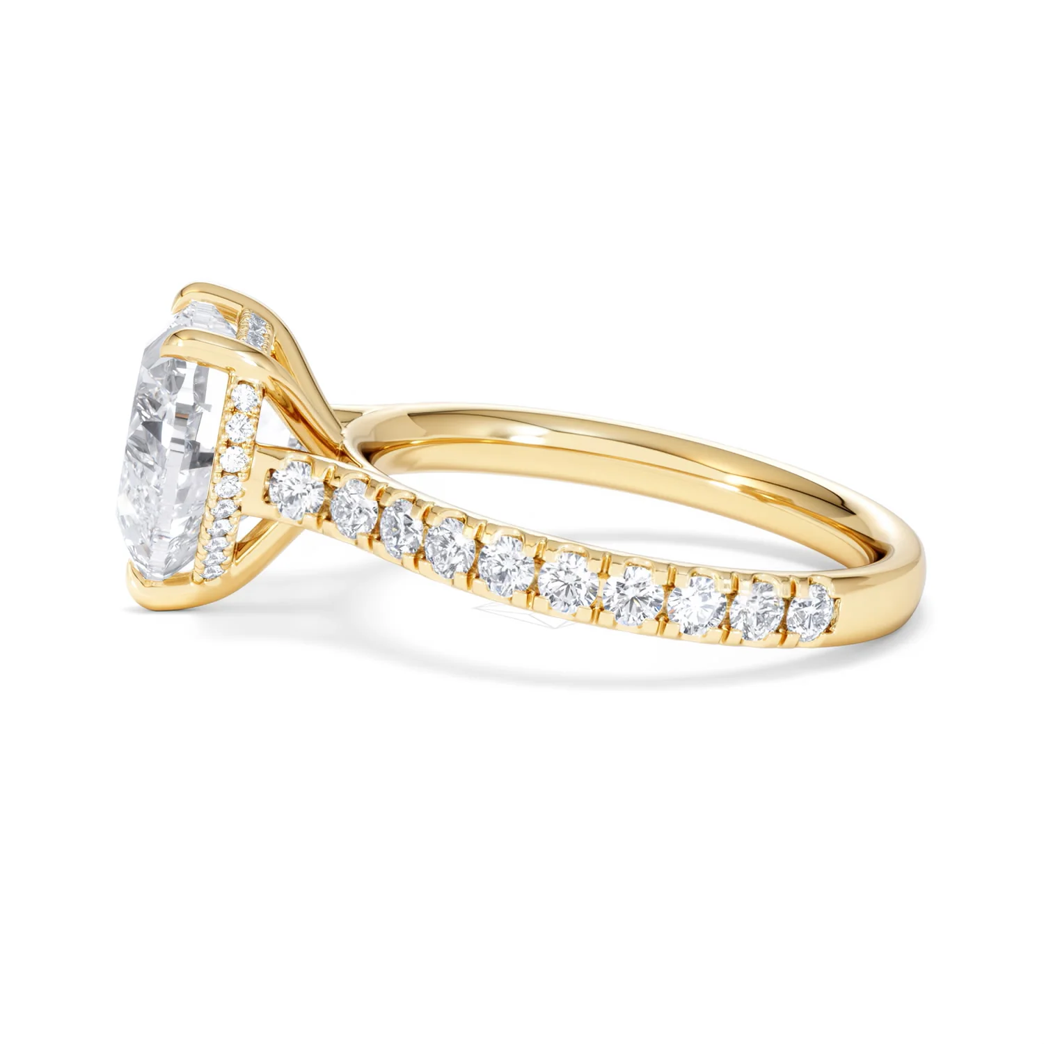 Amora Heart 3.36ct Hidden Halo Lab Diamond Engagement Ring With Side Stones Set in 18K Gold - Image 68