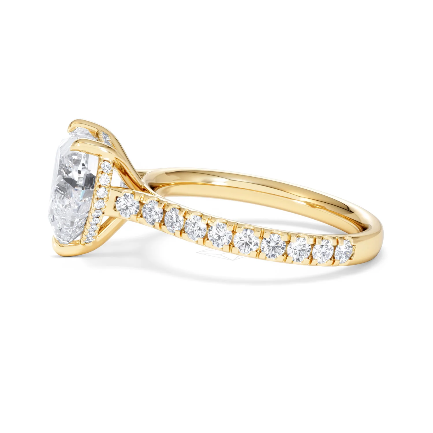 Amora Heart 3.36ct Hidden Halo Lab Diamond Engagement Ring With Side Stones Set in 18K Gold - Image 69