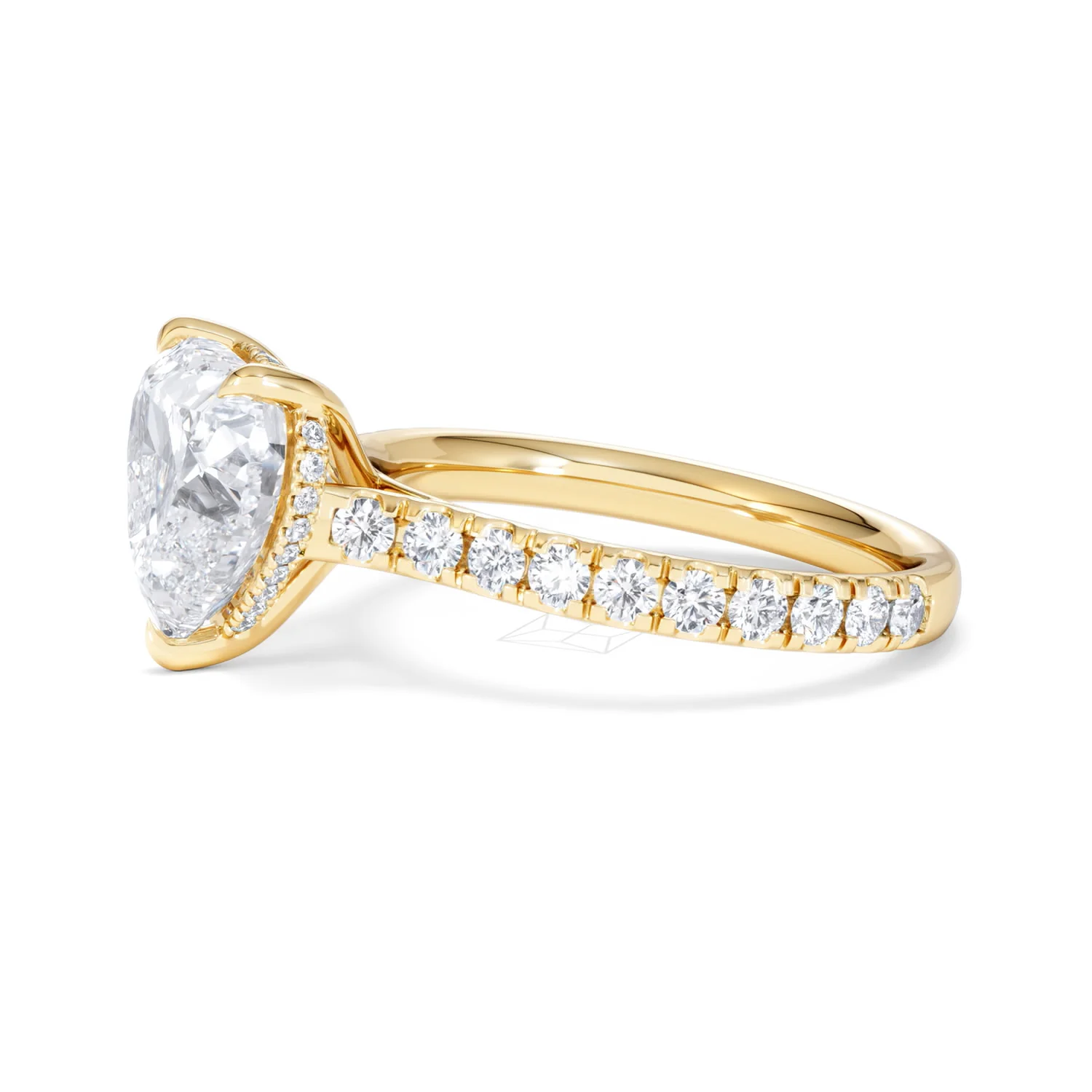 Amora Heart 3.36ct Hidden Halo Lab Diamond Engagement Ring With Side Stones Set in 18K Gold - Image 72