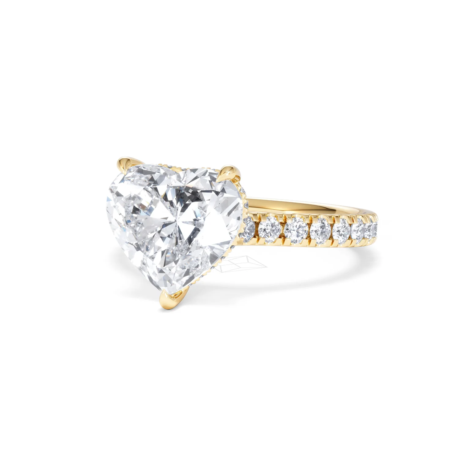 Amora Heart 3.36ct Hidden Halo Lab Diamond Engagement Ring With Side Stones Set in 18K Gold - Image 83
