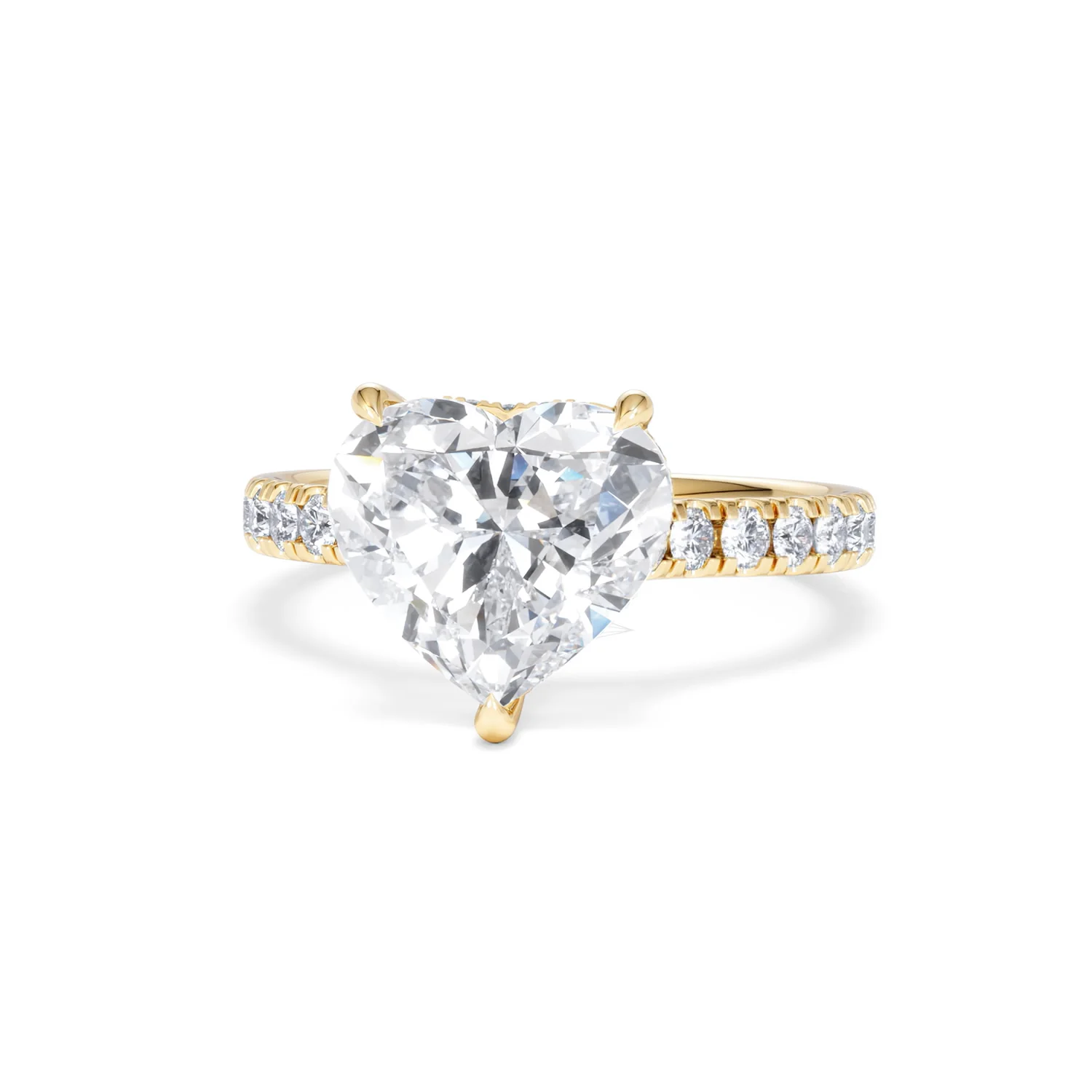 Amora Heart 3.36ct Hidden Halo Lab Diamond Engagement Ring With Side Stones Set in 18K Gold - Image 86