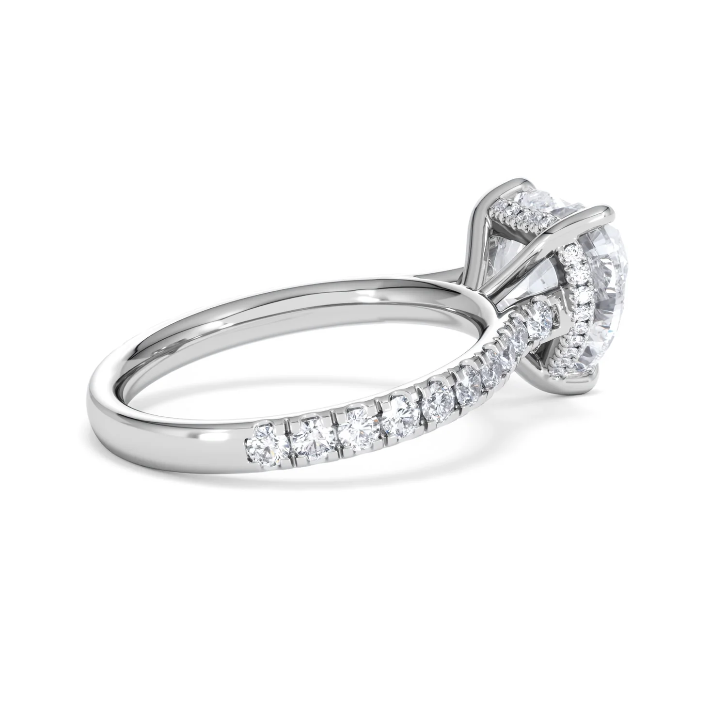 Amora Heart 3.36ct Hidden Halo Lab Diamond Engagement Ring With Side Stones Set in 18K Platinum - Image 34