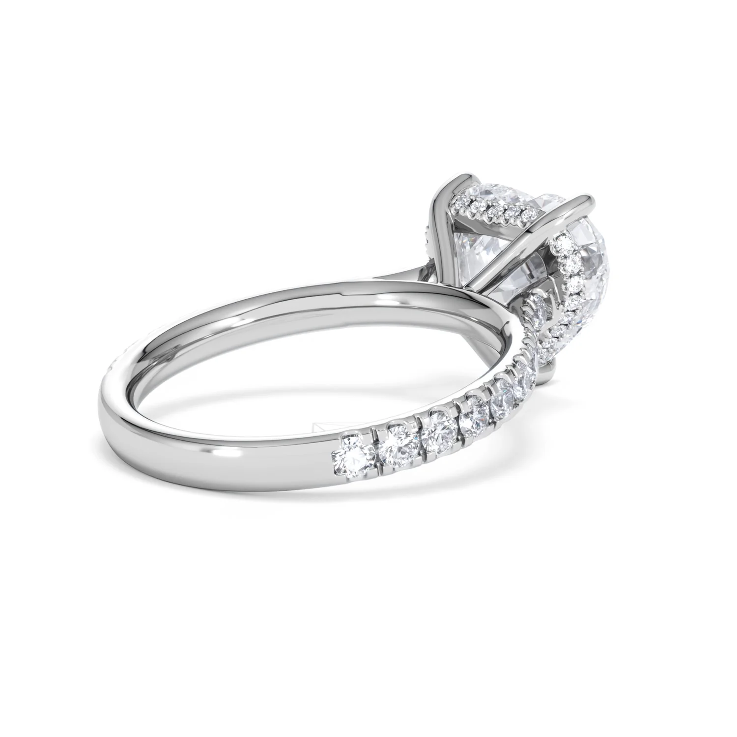 Amora Heart 3.36ct Hidden Halo Lab Diamond Engagement Ring With Side Stones Set in 18K Platinum - Image 38