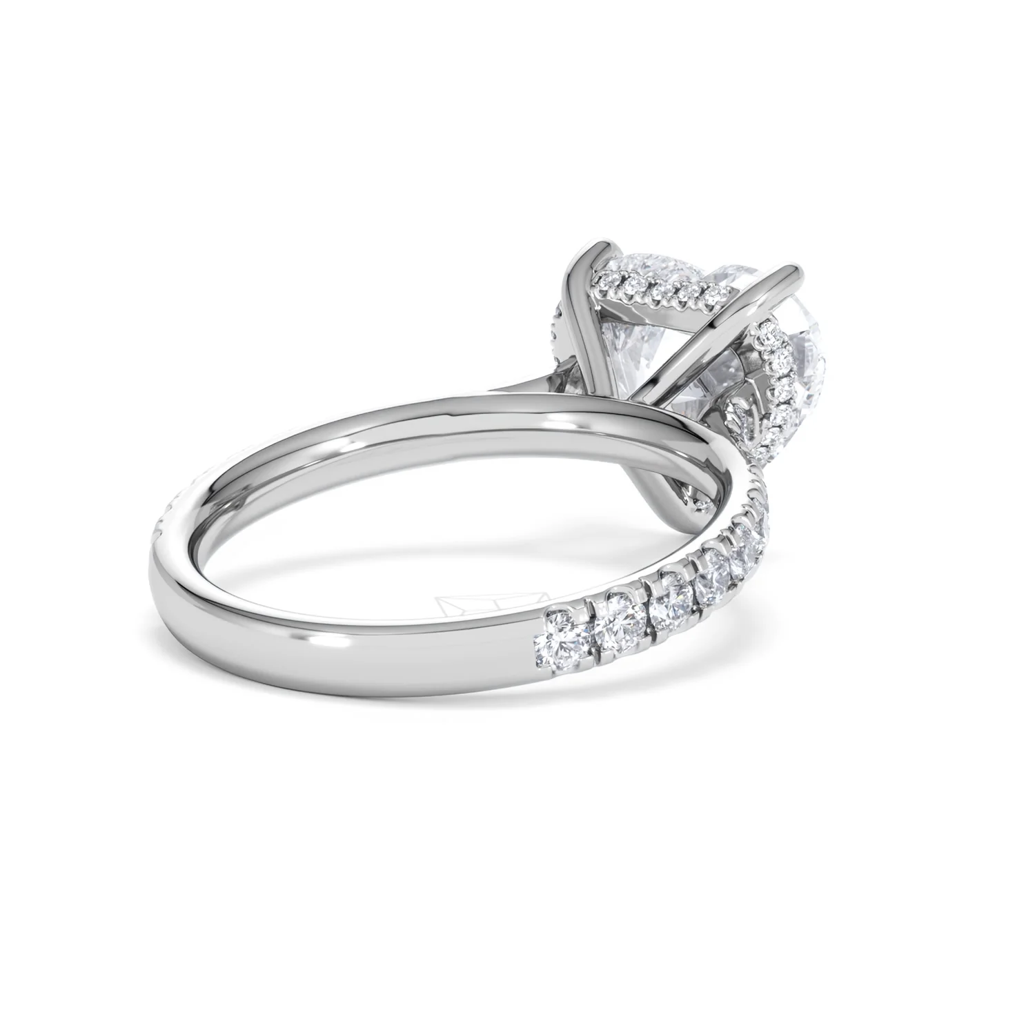 Amora Heart 3.36ct Hidden Halo Lab Diamond Engagement Ring With Side Stones Set in 18K Platinum - Image 40