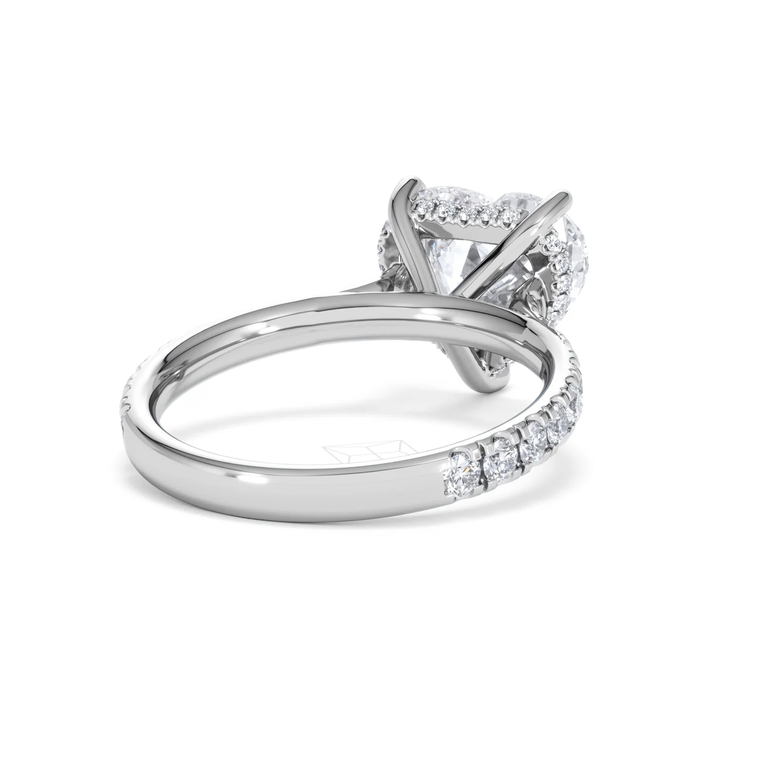 Amora Heart 3.36ct Hidden Halo Lab Diamond Engagement Ring With Side Stones Set in 18K Platinum - Image 42