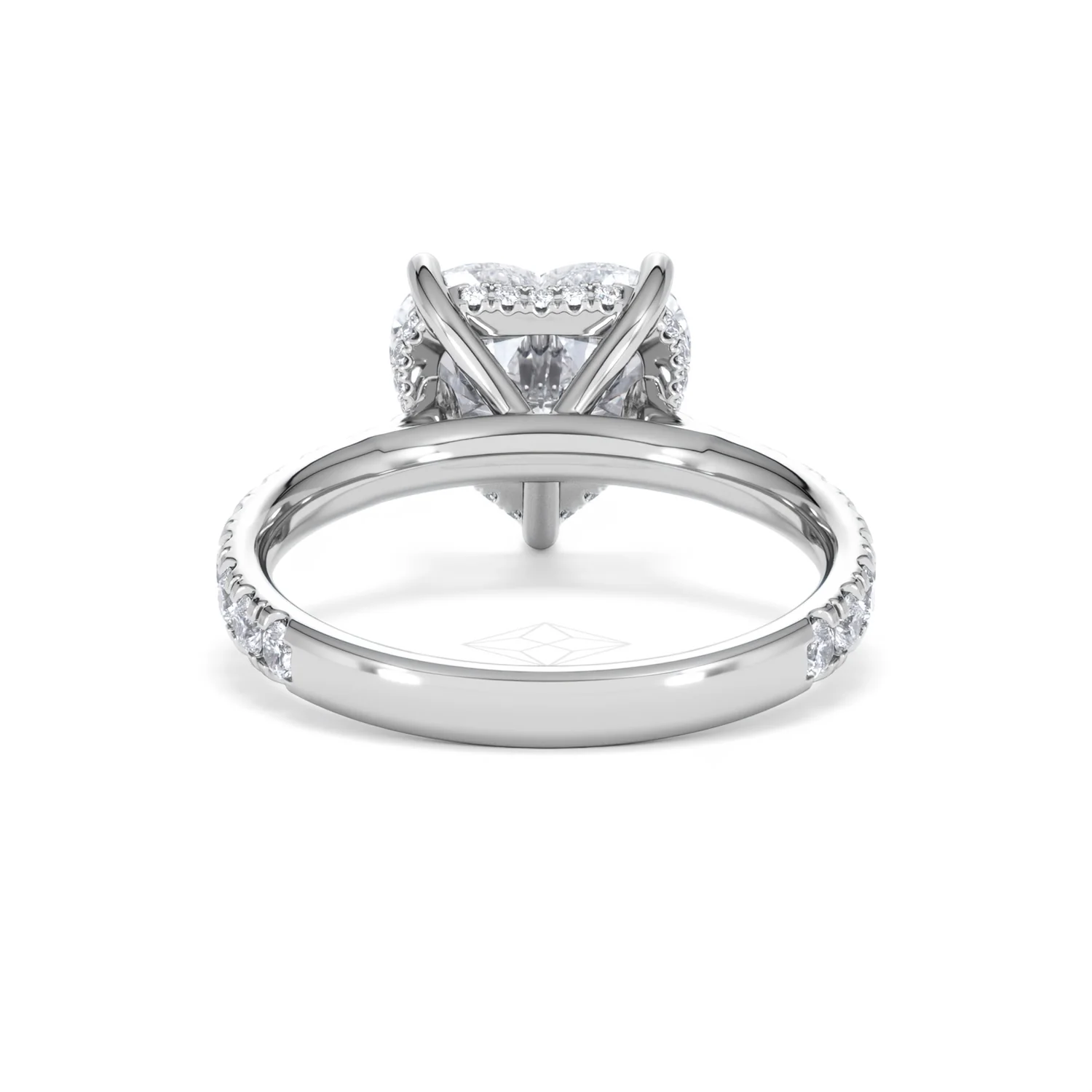 Amora Heart 3.36ct Hidden Halo Lab Diamond Engagement Ring With Side Stones Set in 18K Platinum - Image 48