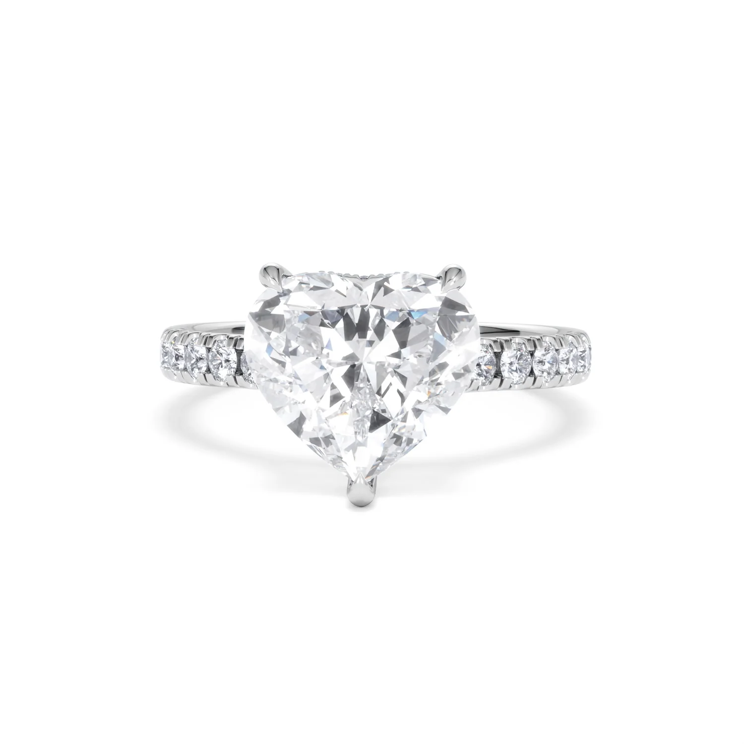Amora Heart 3.36ct Hidden Halo Lab Diamond Engagement Ring With Side Stones Set in 18K Platinum - Image 87