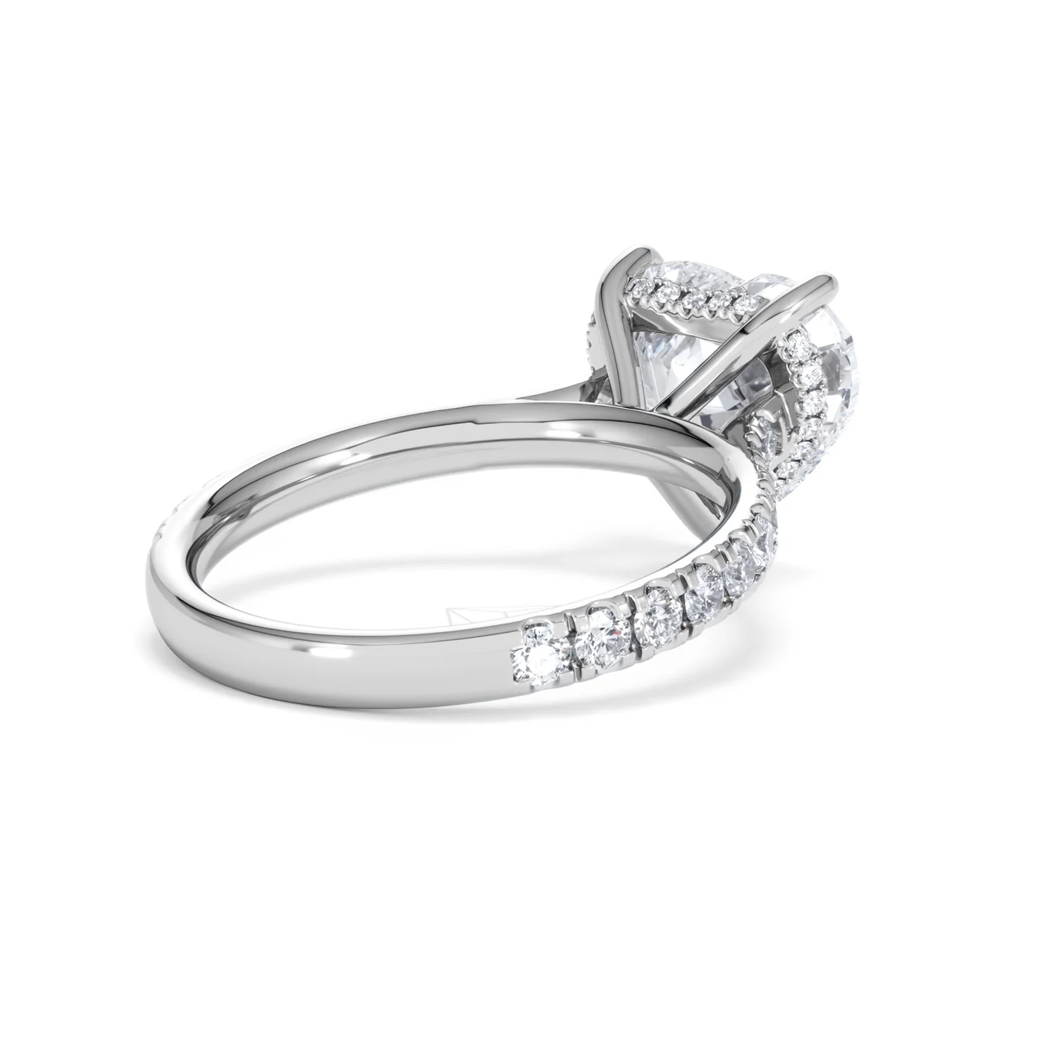 Amora Heart 3.36ct Hidden Halo Lab Diamond Engagement Ring With Side Stones Set in 18K White Gold - Image 39