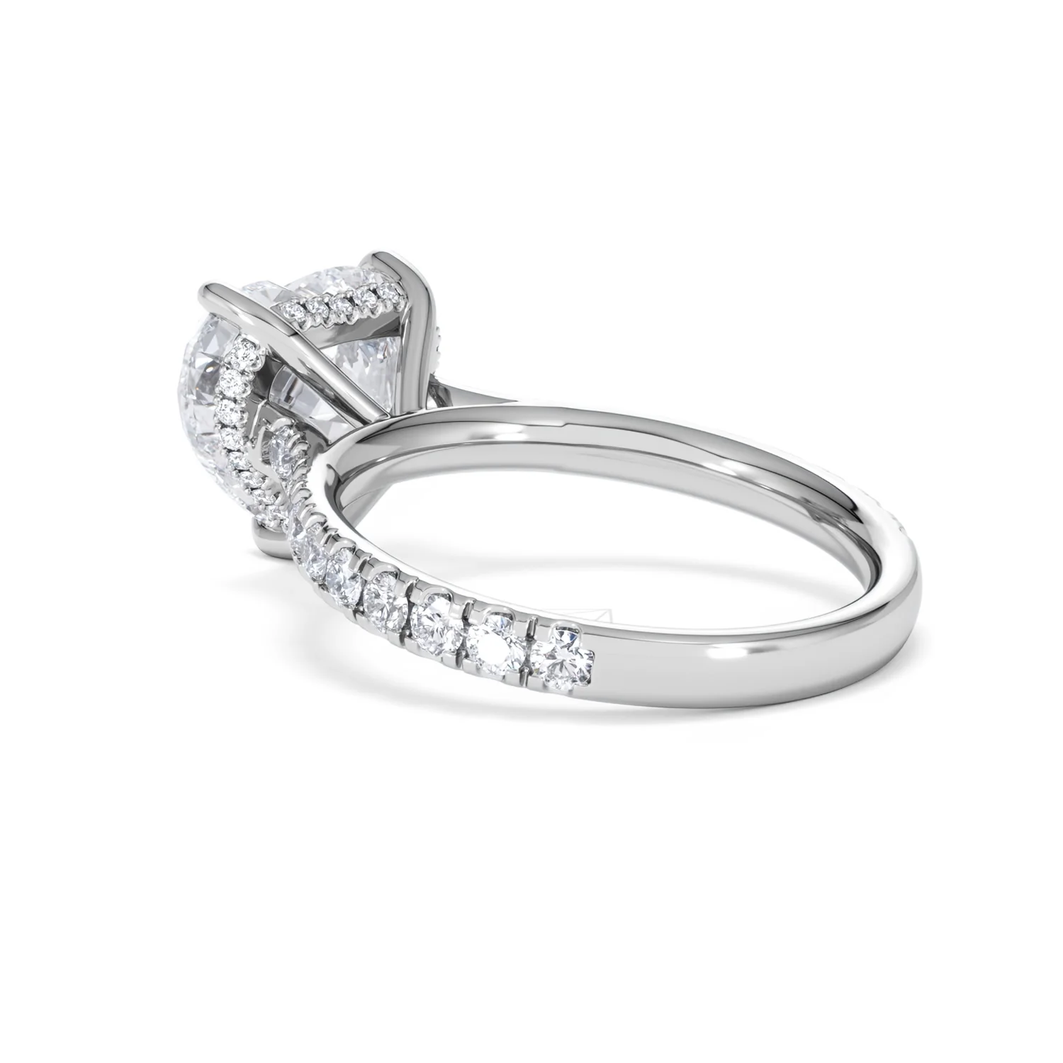 Amora Heart 3.36ct Hidden Halo Lab Diamond Engagement Ring With Side Stones Set in 18K White Gold - Image 58