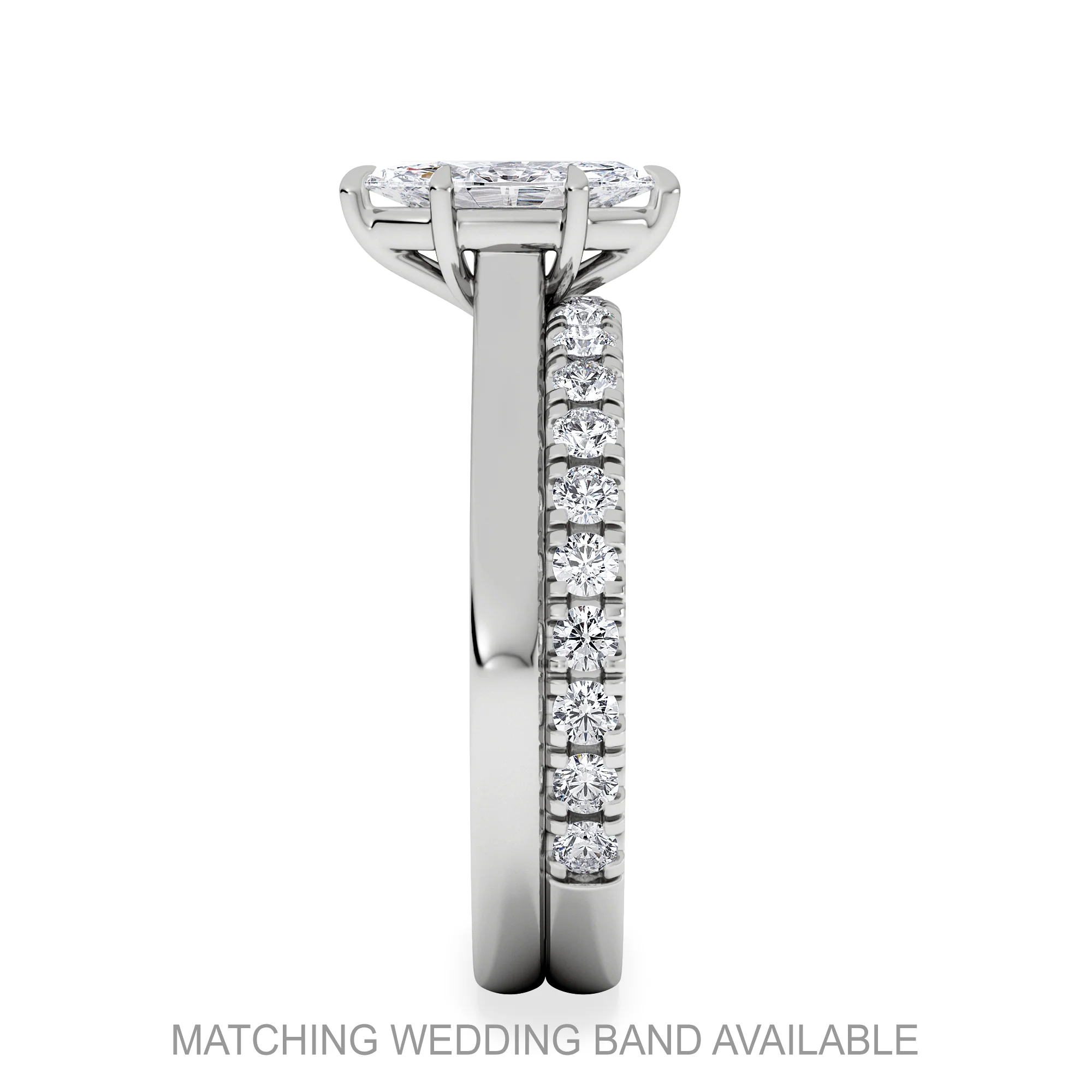 Amora Marquise 0.50ct Lab Diamond Engagement Ring F/VS Set in 18K White Gold - Image 5