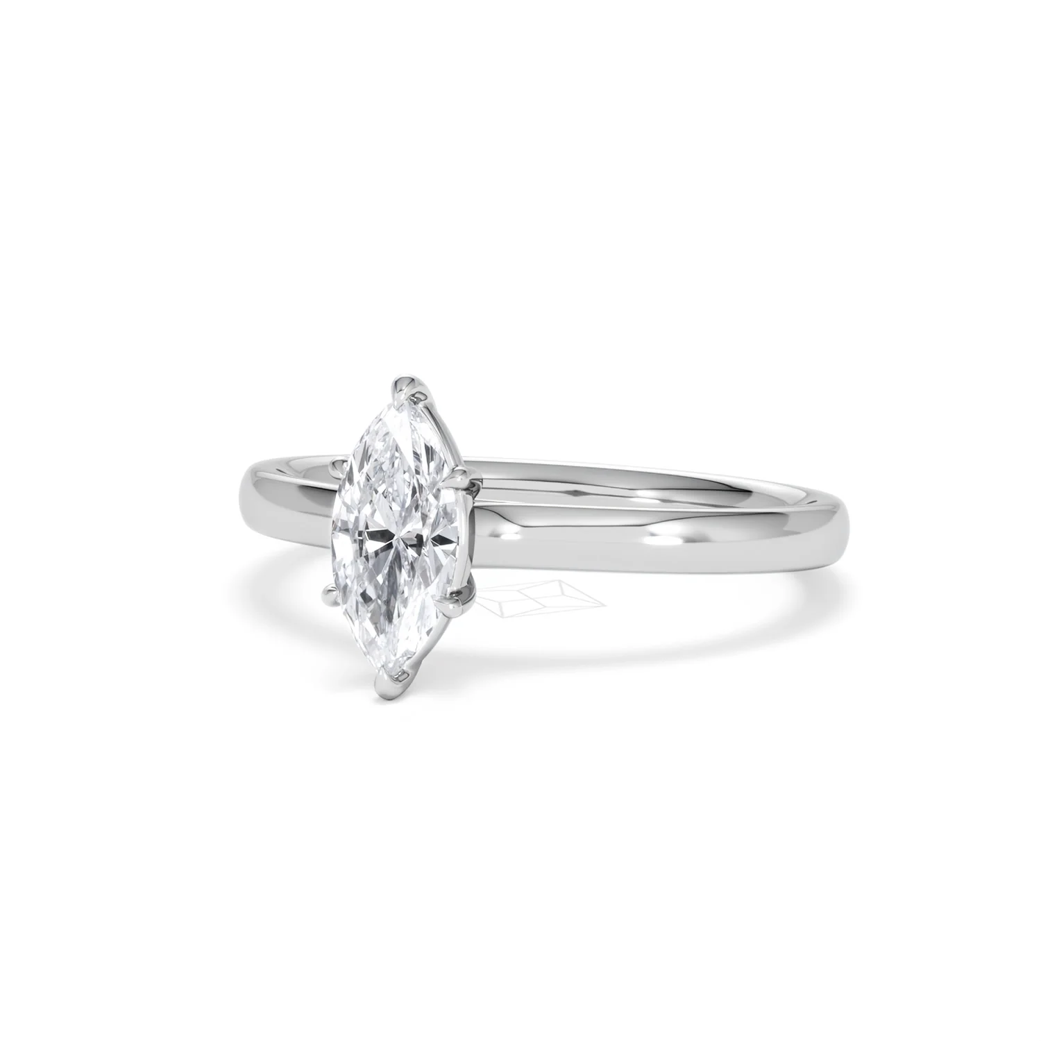 Amora Marquise 0.50ct Lab Diamond Engagement Ring F/VS Set in 18K White Gold - Image 83