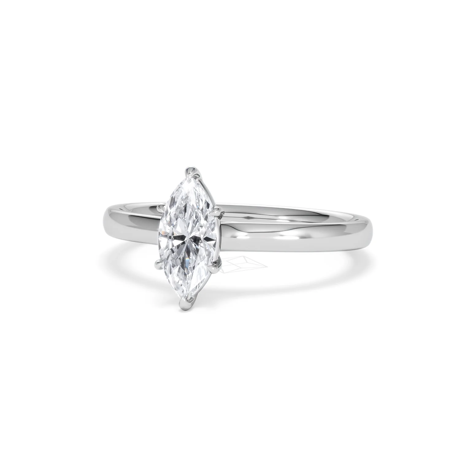 Amora Marquise 0.50ct Lab Diamond Engagement Ring F/VS Set in 18K White Gold - Image 84