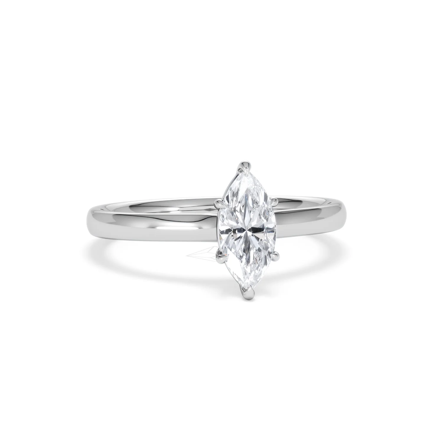 Amora Marquise 0.50ct Lab Diamond Engagement Ring F/VS Set in Platinum - Image 10