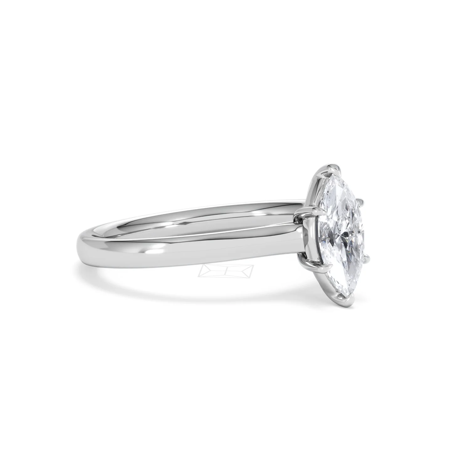 Amora Marquise 0.50ct Lab Diamond Engagement Ring F/VS Set in Platinum - Image 17