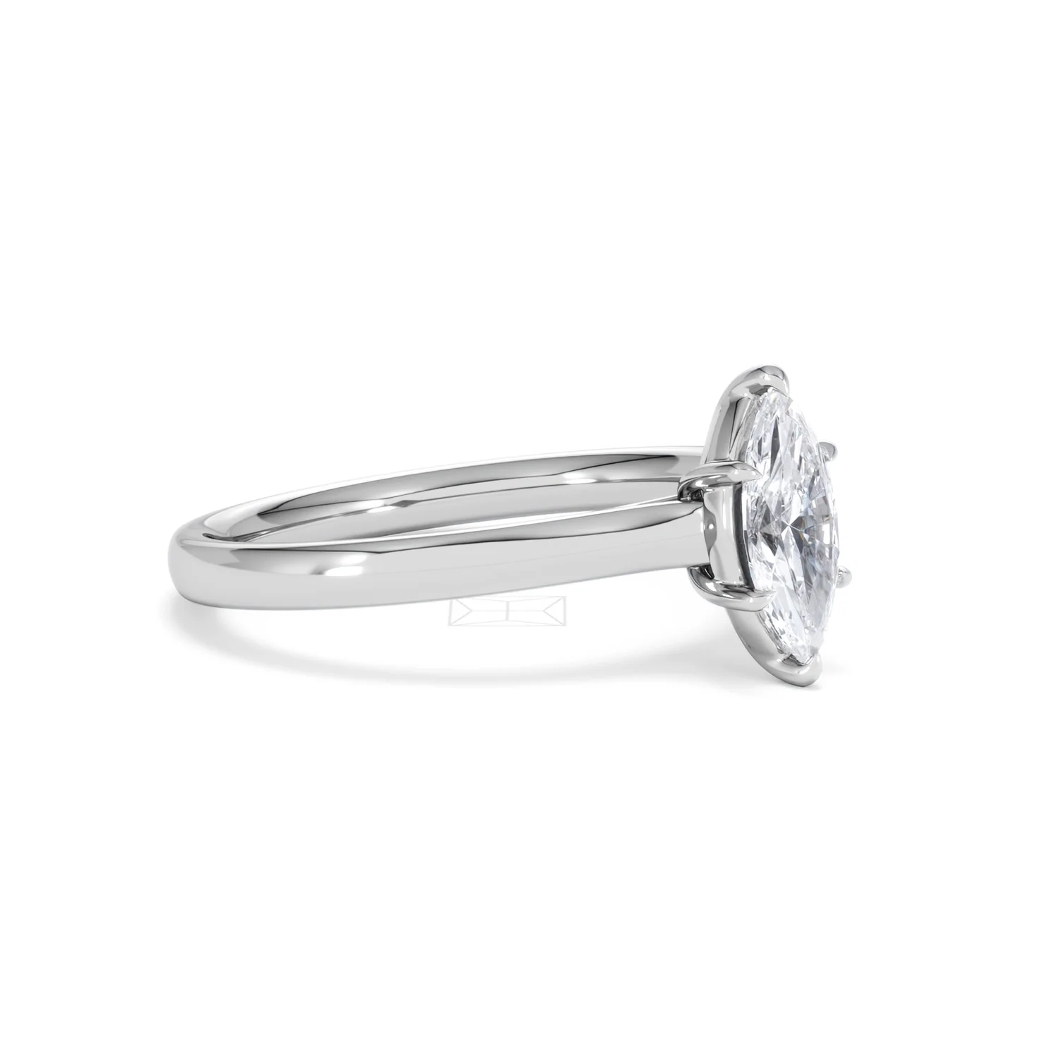 Amora Marquise 0.50ct Lab Diamond Engagement Ring F/VS Set in Platinum - Image 18