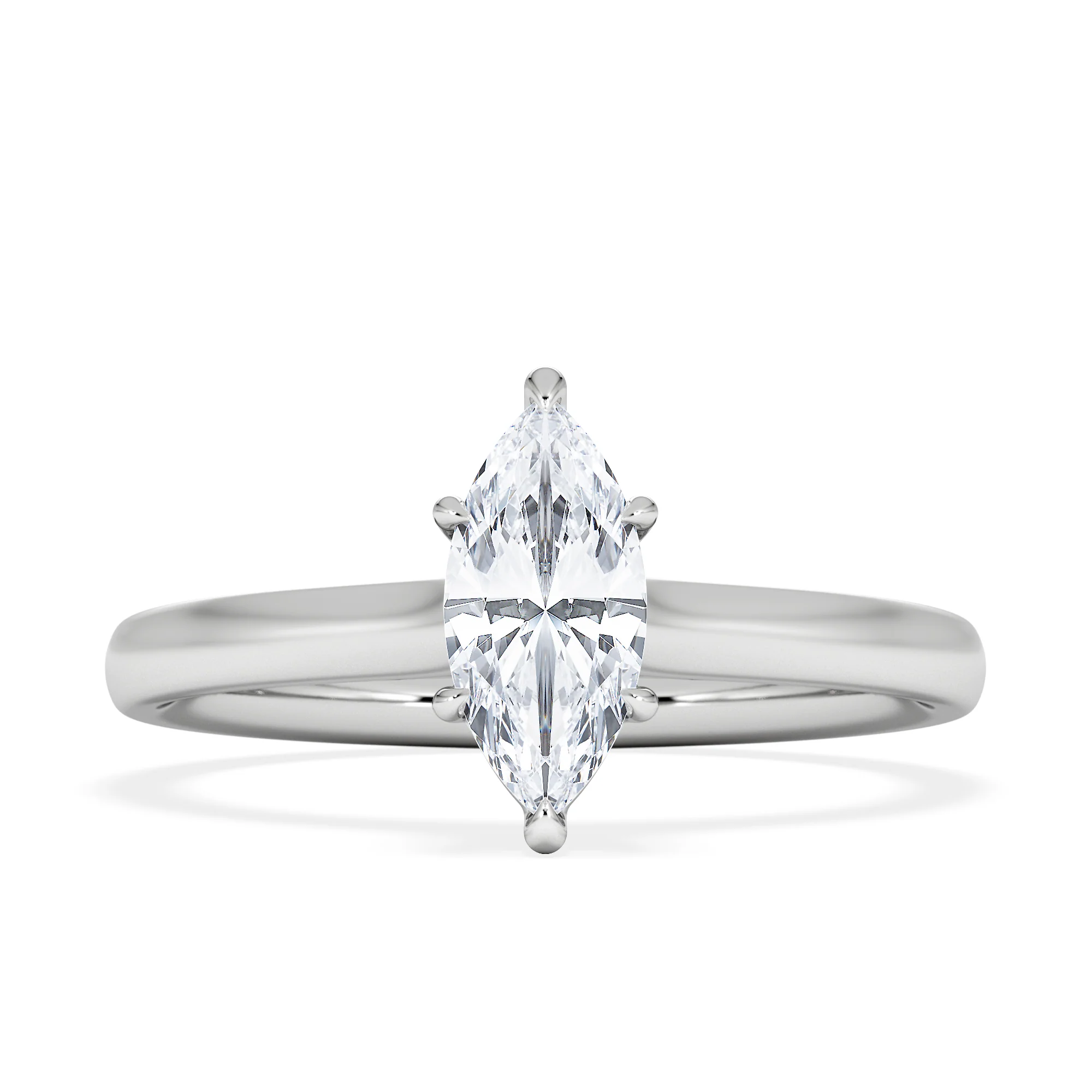 Amora Marquise 0.50ct Lab Diamond Engagement Ring F/VS Set in Platinum - Image 6