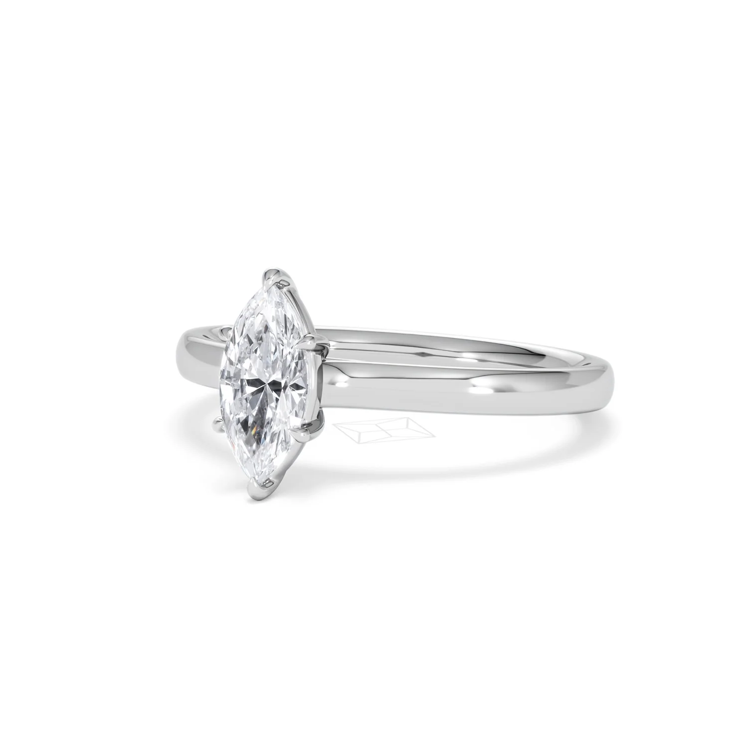 Amora Marquise 0.50ct Lab Diamond Engagement Ring F/VS Set in Platinum - Image 82