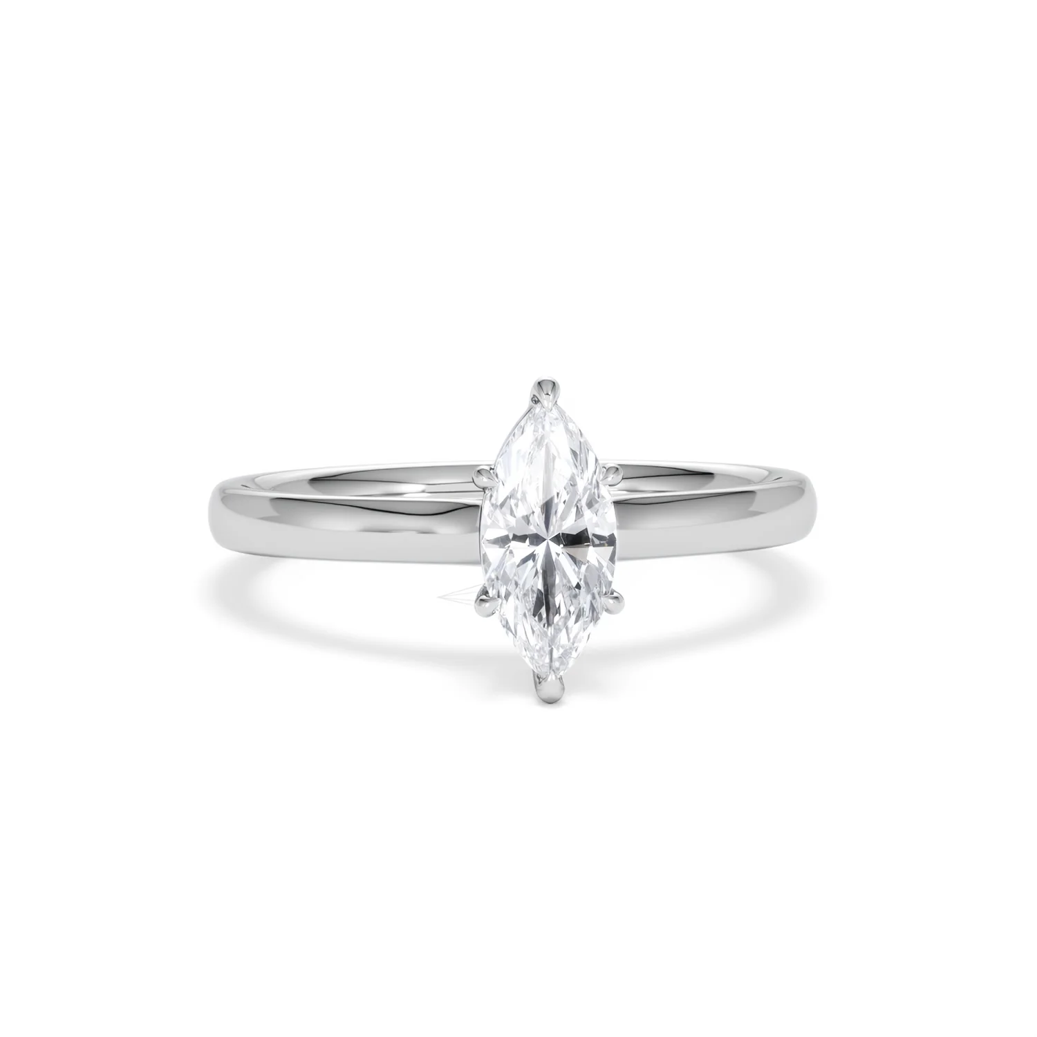 Amora Marquise 0.50ct Lab Diamond Engagement Ring F/VS Set in Platinum - Image 9
