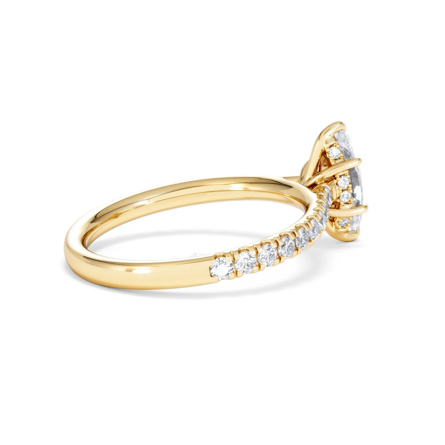 Amora Marquise 0.97ct Hidden Halo Diamond Engagement Ring With Side Stones Set in 18K Gold - Image 34