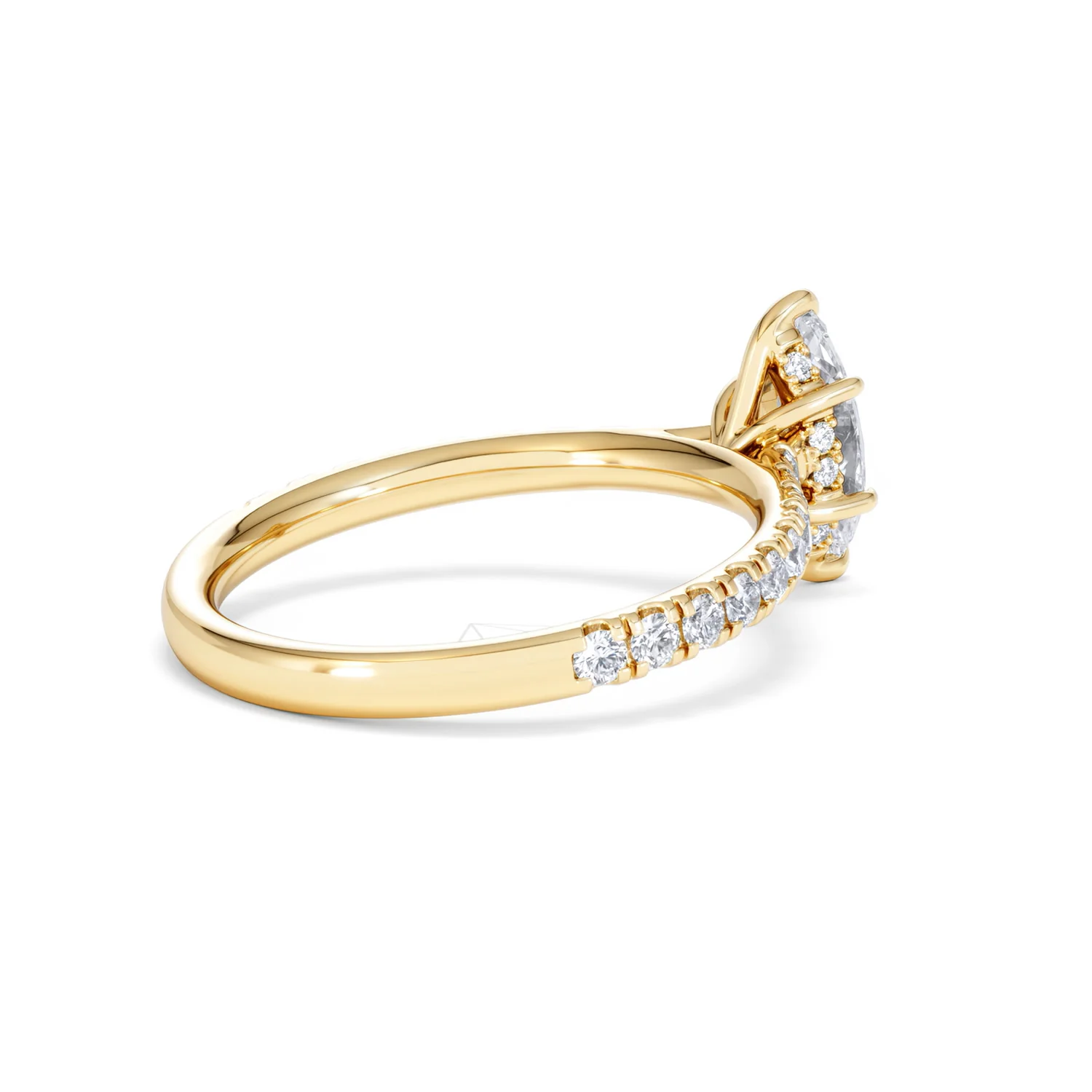 Amora Marquise 0.97ct Hidden Halo Diamond Engagement Ring With Side Stones Set in 18K Gold - Image 36
