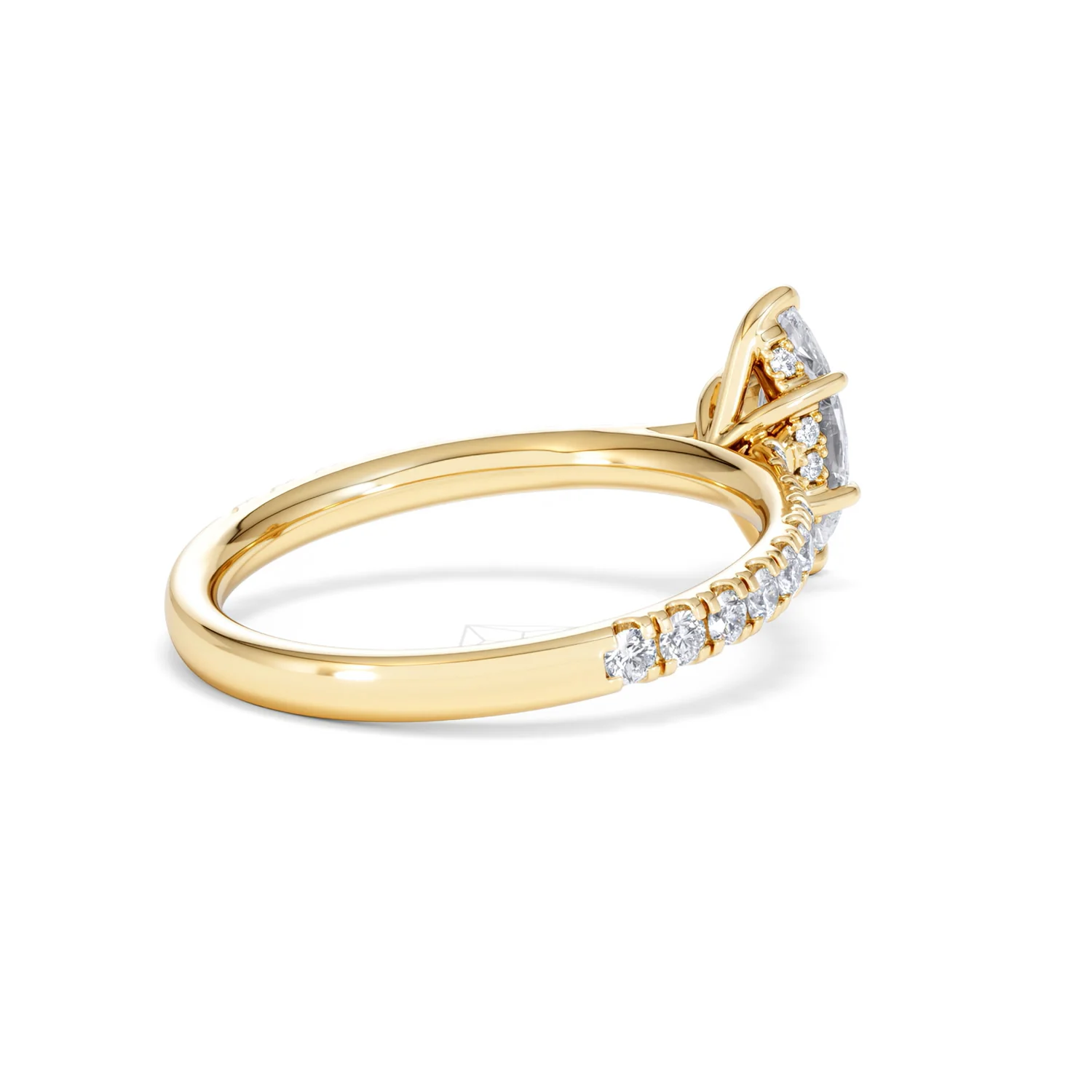 Amora Marquise 0.97ct Hidden Halo Diamond Engagement Ring With Side Stones Set in 18K Gold - Image 37