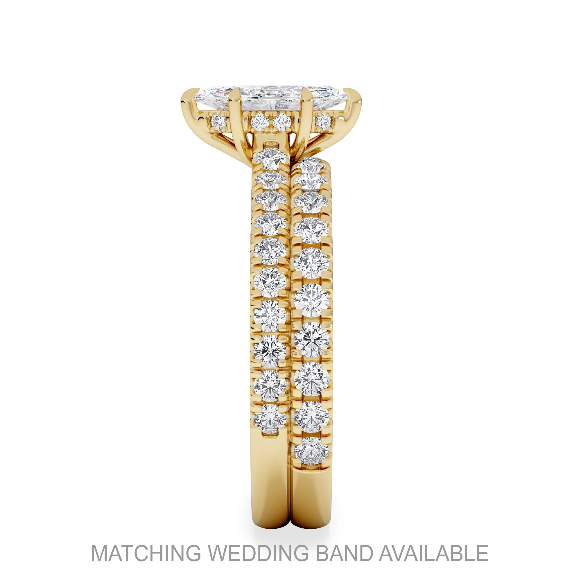 Amora Marquise 0.97ct Hidden Halo Diamond Engagement Ring With Side Stones Set in 18K Gold - Image 5
