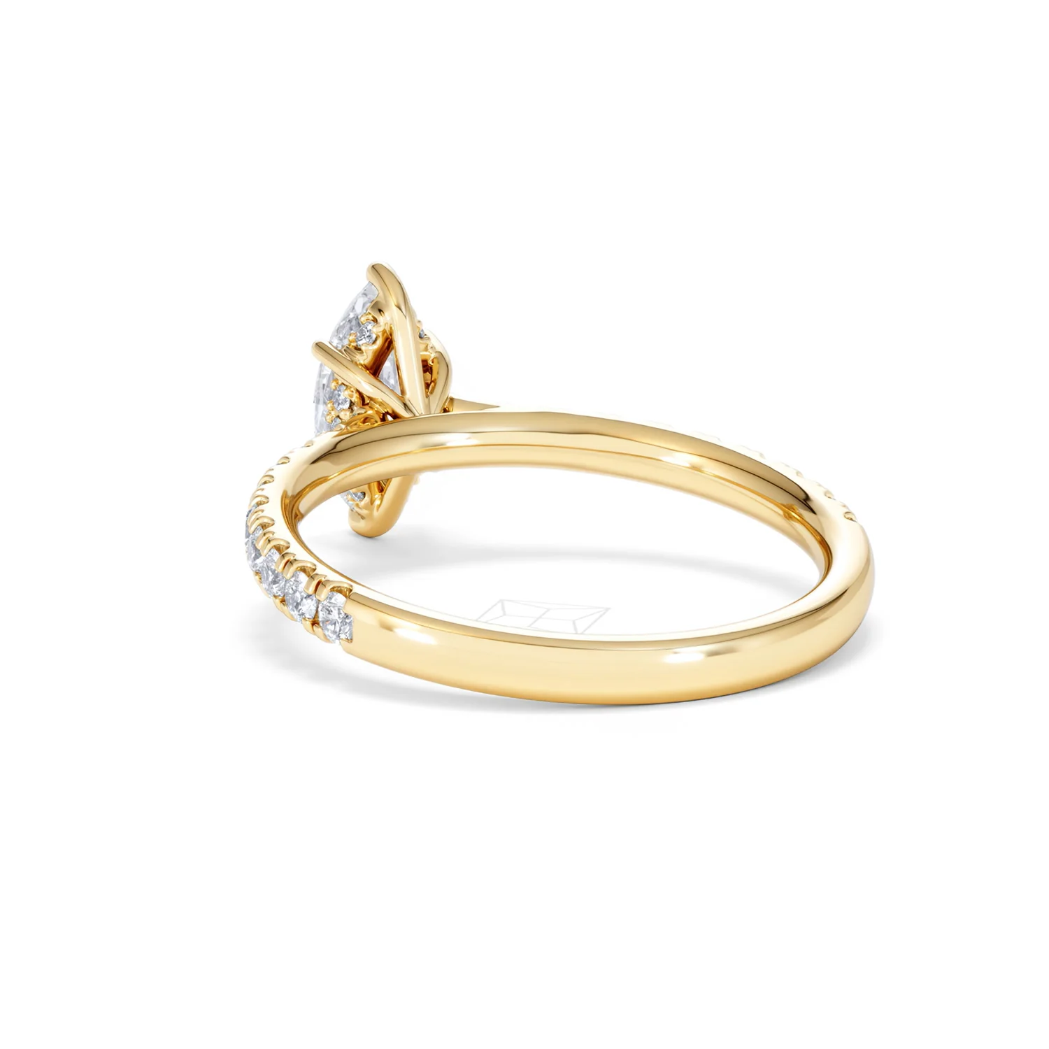 Amora Marquise 0.97ct Hidden Halo Diamond Engagement Ring With Side Stones Set in 18K Gold - Image 54