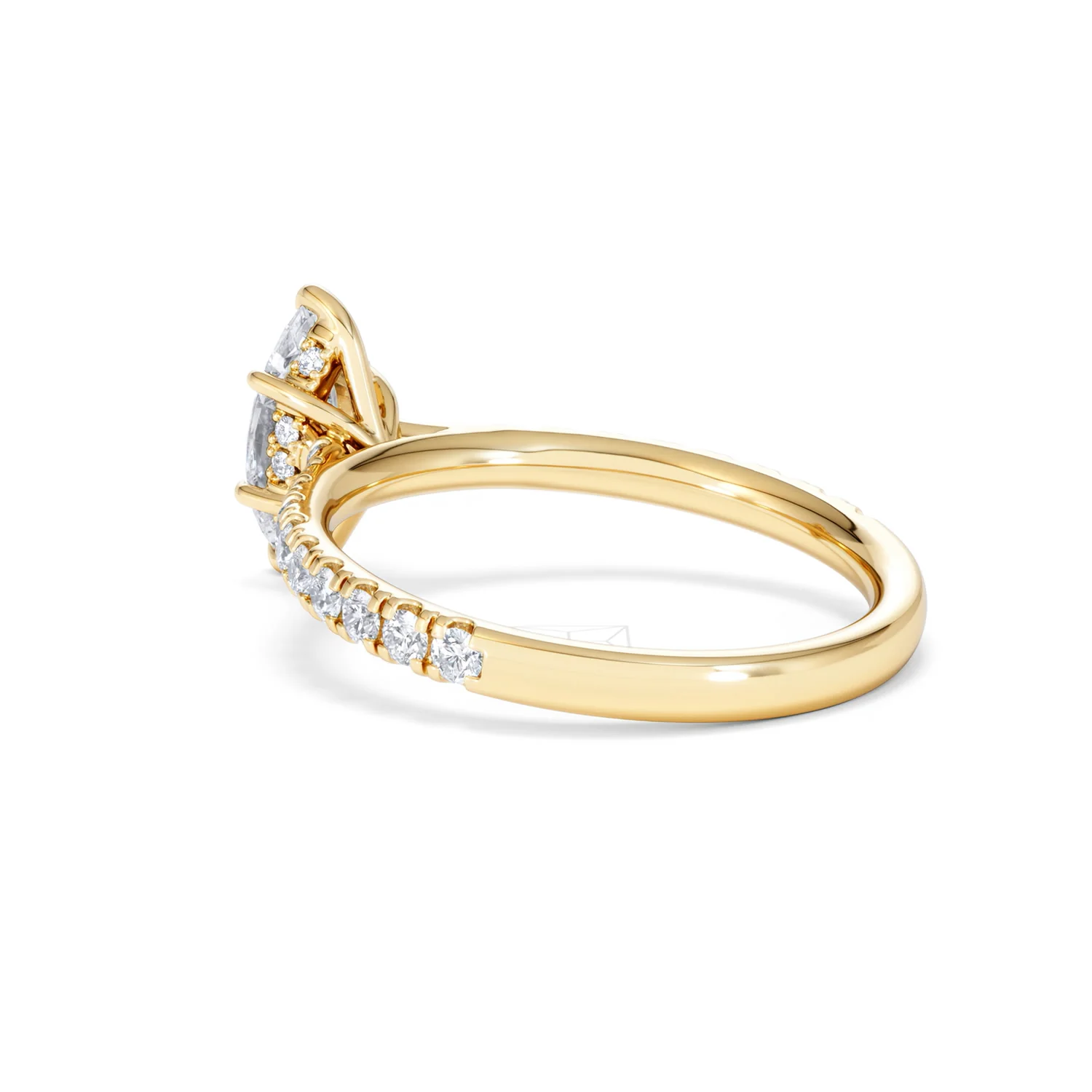 Amora Marquise 0.97ct Hidden Halo Diamond Engagement Ring With Side Stones Set in 18K Gold - Image 58