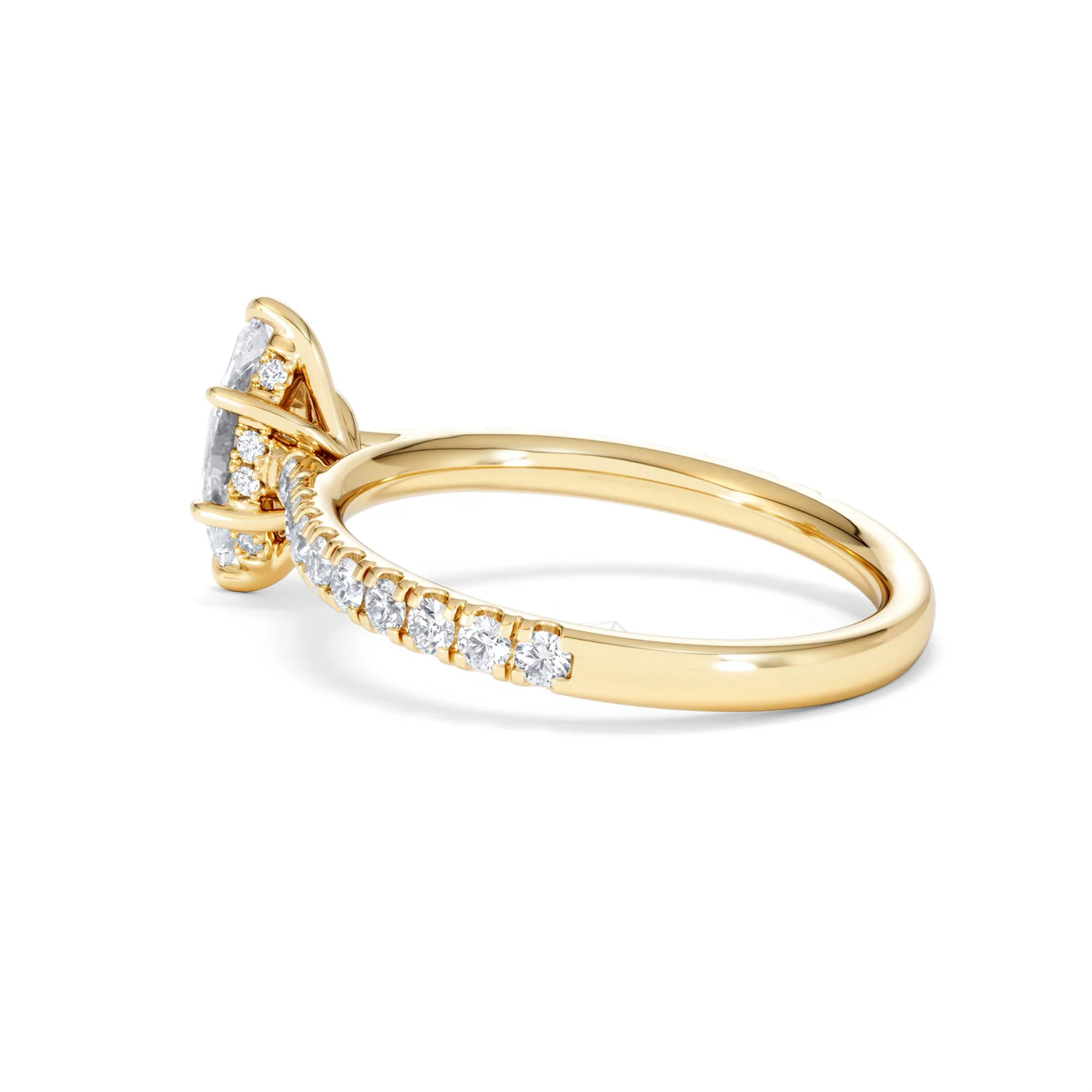 Amora Marquise 0.97ct Hidden Halo Diamond Engagement Ring With Side Stones Set in 18K Gold - Image 61