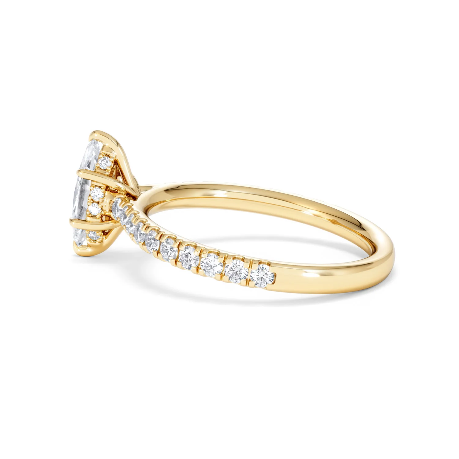 Amora Marquise 0.97ct Hidden Halo Diamond Engagement Ring With Side Stones Set in 18K Gold - Image 64