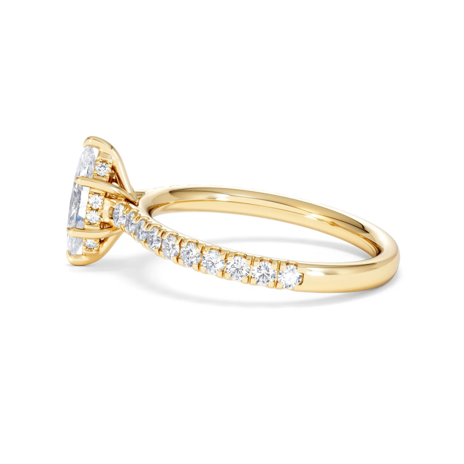 Amora Marquise 0.97ct Hidden Halo Diamond Engagement Ring With Side Stones Set in 18K Gold - Image 66