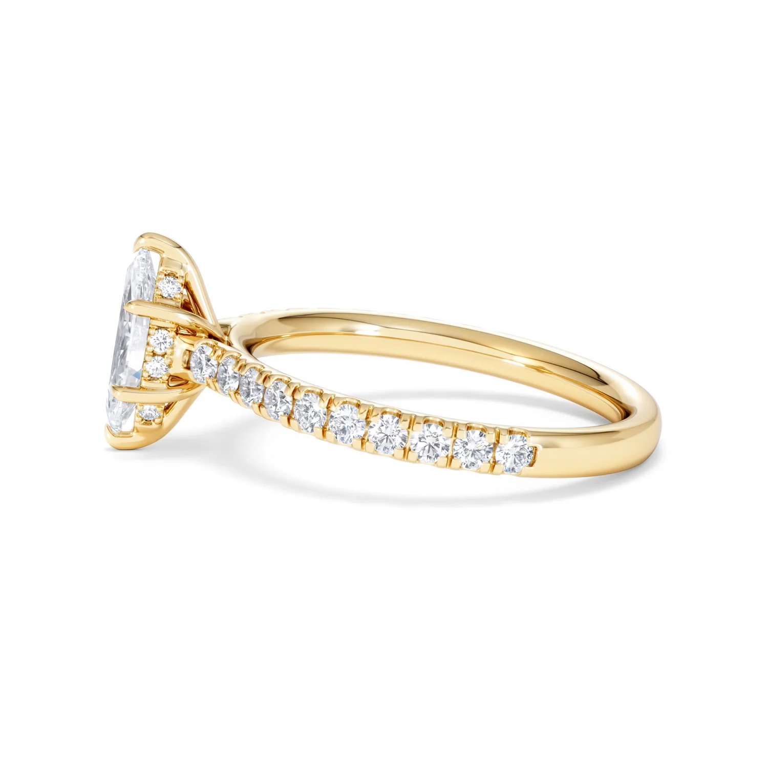 Amora Marquise 0.97ct Hidden Halo Diamond Engagement Ring With Side Stones Set in 18K Gold - Image 68