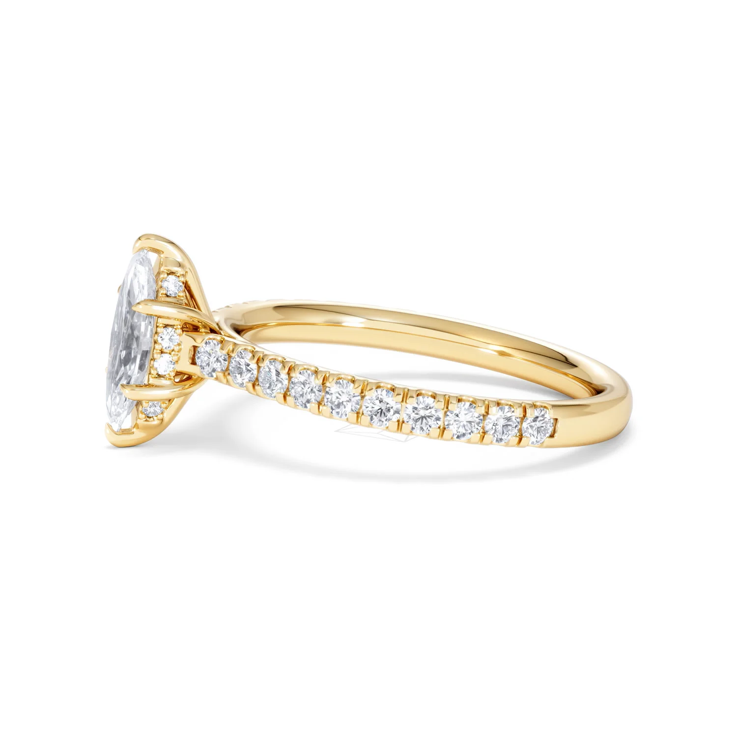 Amora Marquise 0.97ct Hidden Halo Diamond Engagement Ring With Side Stones Set in 18K Gold - Image 71