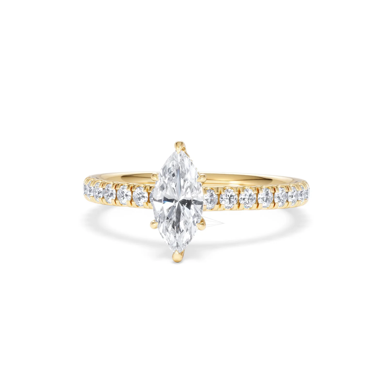 Amora Marquise 0.97ct Hidden Halo Diamond Engagement Ring With Side Stones Set in 18K Gold - Image 86
