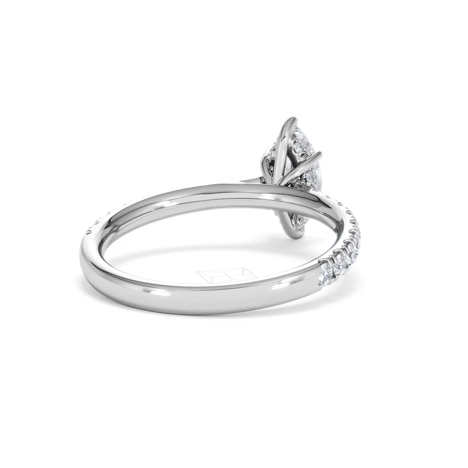Amora Marquise 0.97ct Hidden Halo Diamond Engagement Ring with Side Stones Set in 18K White Gold - Image 42
