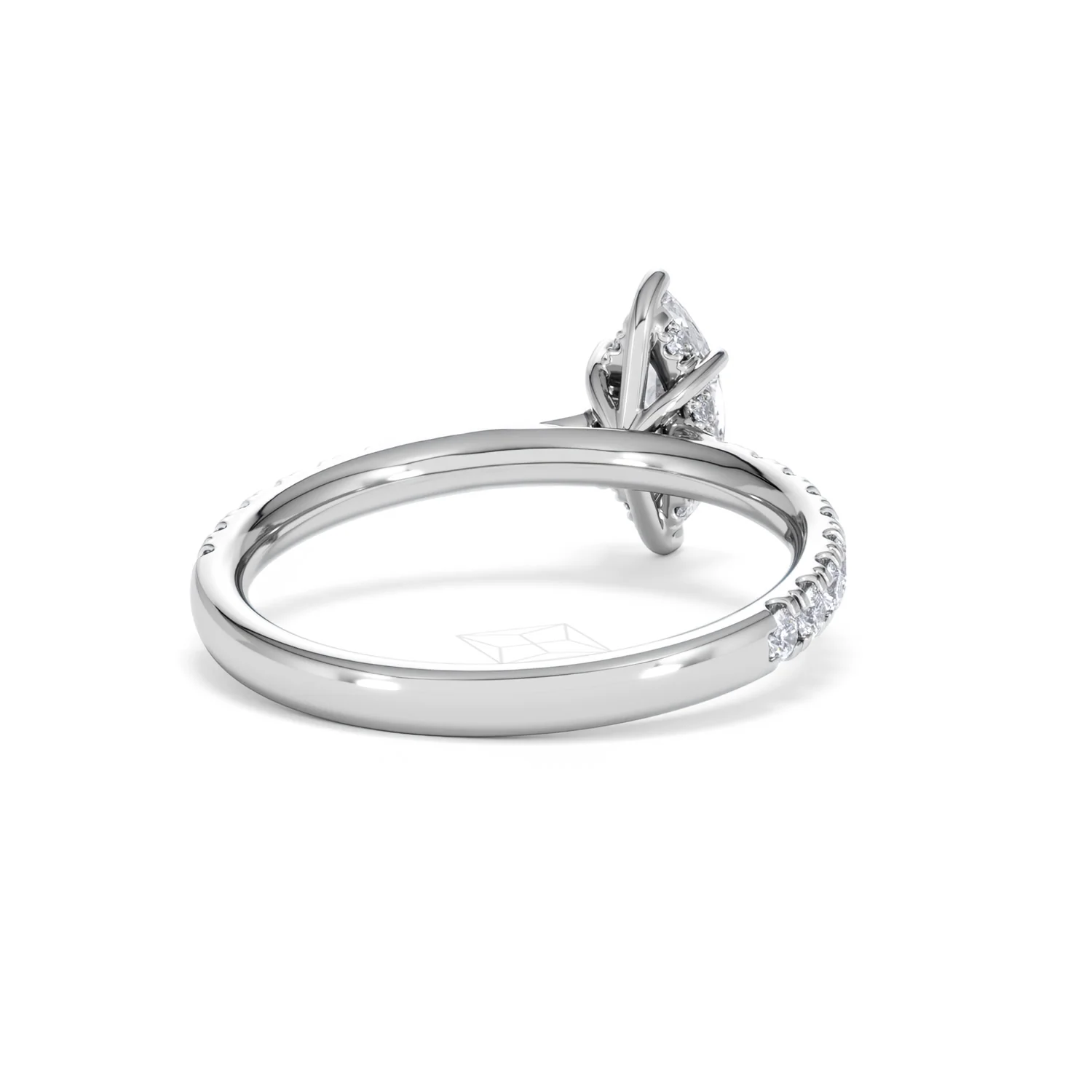 Amora Marquise 0.97ct Hidden Halo Diamond Engagement Ring with Side Stones Set in 18K White Gold - Image 43