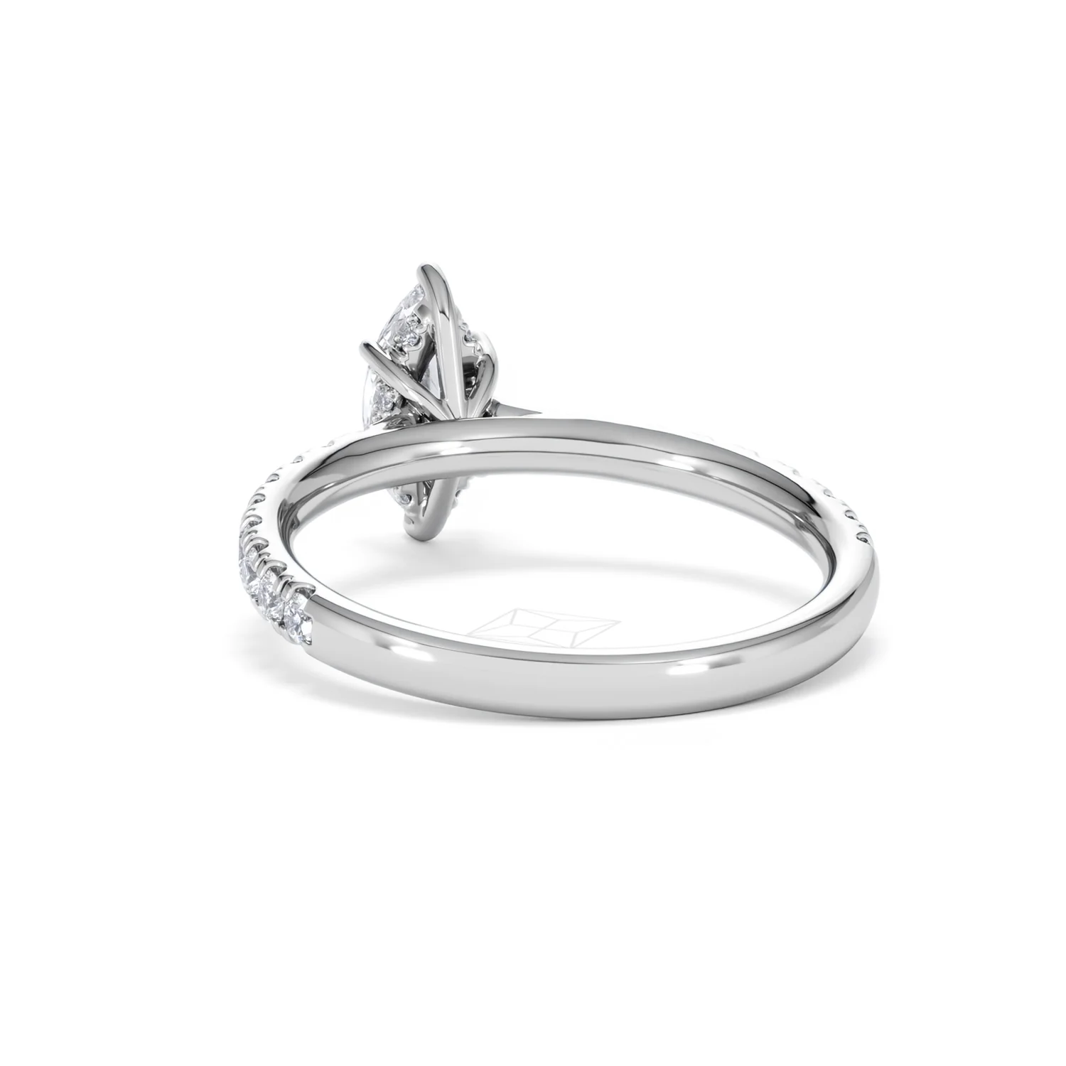 Amora Marquise 0.97ct Hidden Halo Diamond Engagement Ring with Side Stones Set in 18K White Gold - Image 52