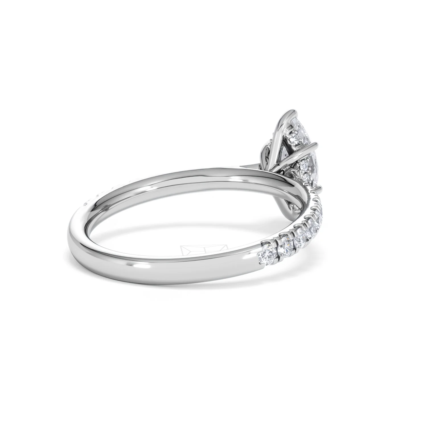 Amora Marquise 0.97ct Hidden Halo Diamond Engagement Ring With Side Stones Set in Platinum - Image 39