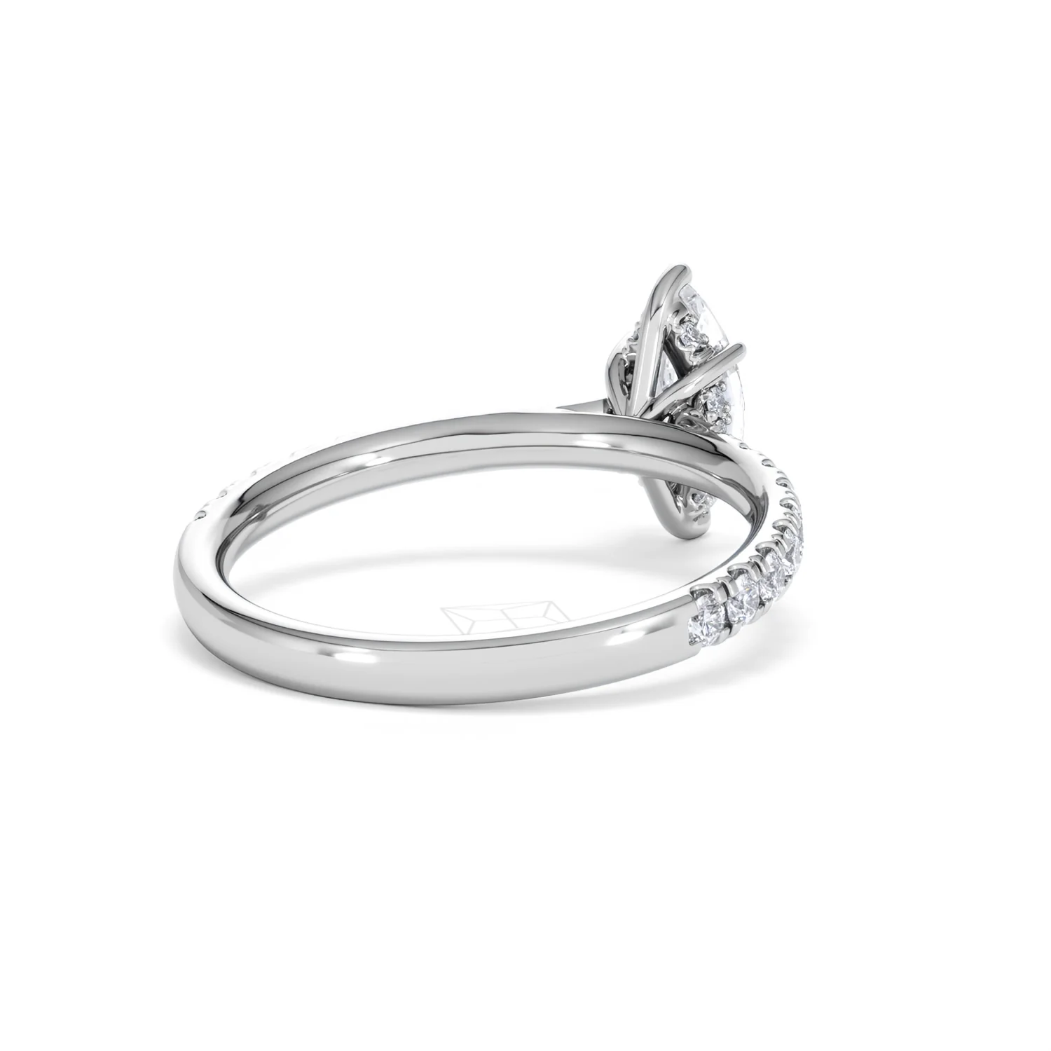 Amora Marquise 0.97ct Hidden Halo Diamond Engagement Ring With Side Stones Set in Platinum - Image 41