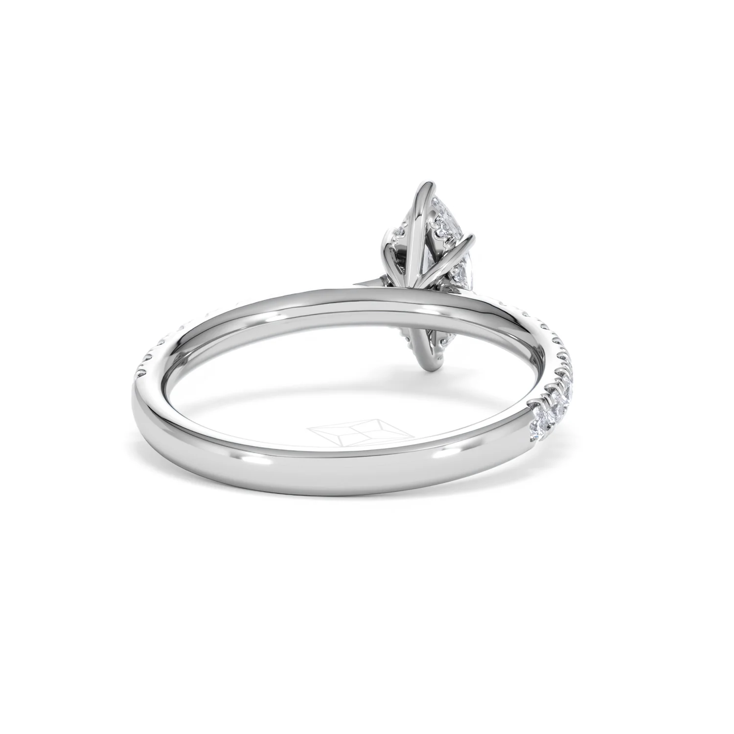 Amora Marquise 0.97ct Hidden Halo Diamond Engagement Ring With Side Stones Set in Platinum - Image 44