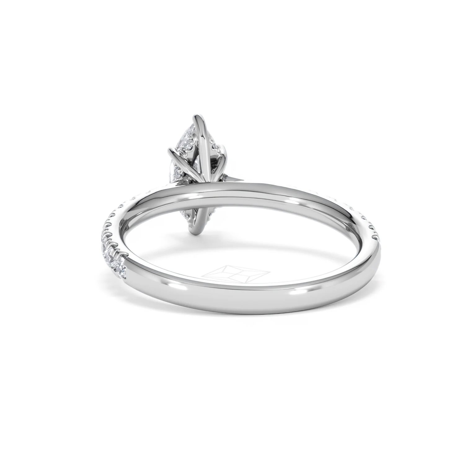 Amora Marquise 0.97ct Hidden Halo Diamond Engagement Ring With Side Stones Set in Platinum - Image 51